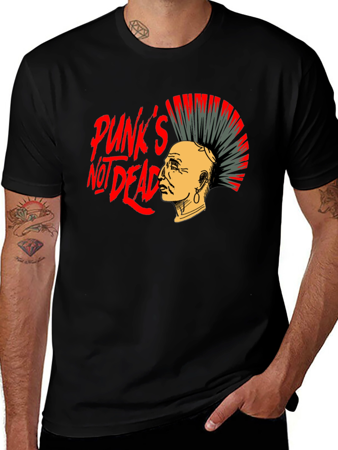 Variant 8 of Punk's Not Dead Graphic T-Shirt - Black