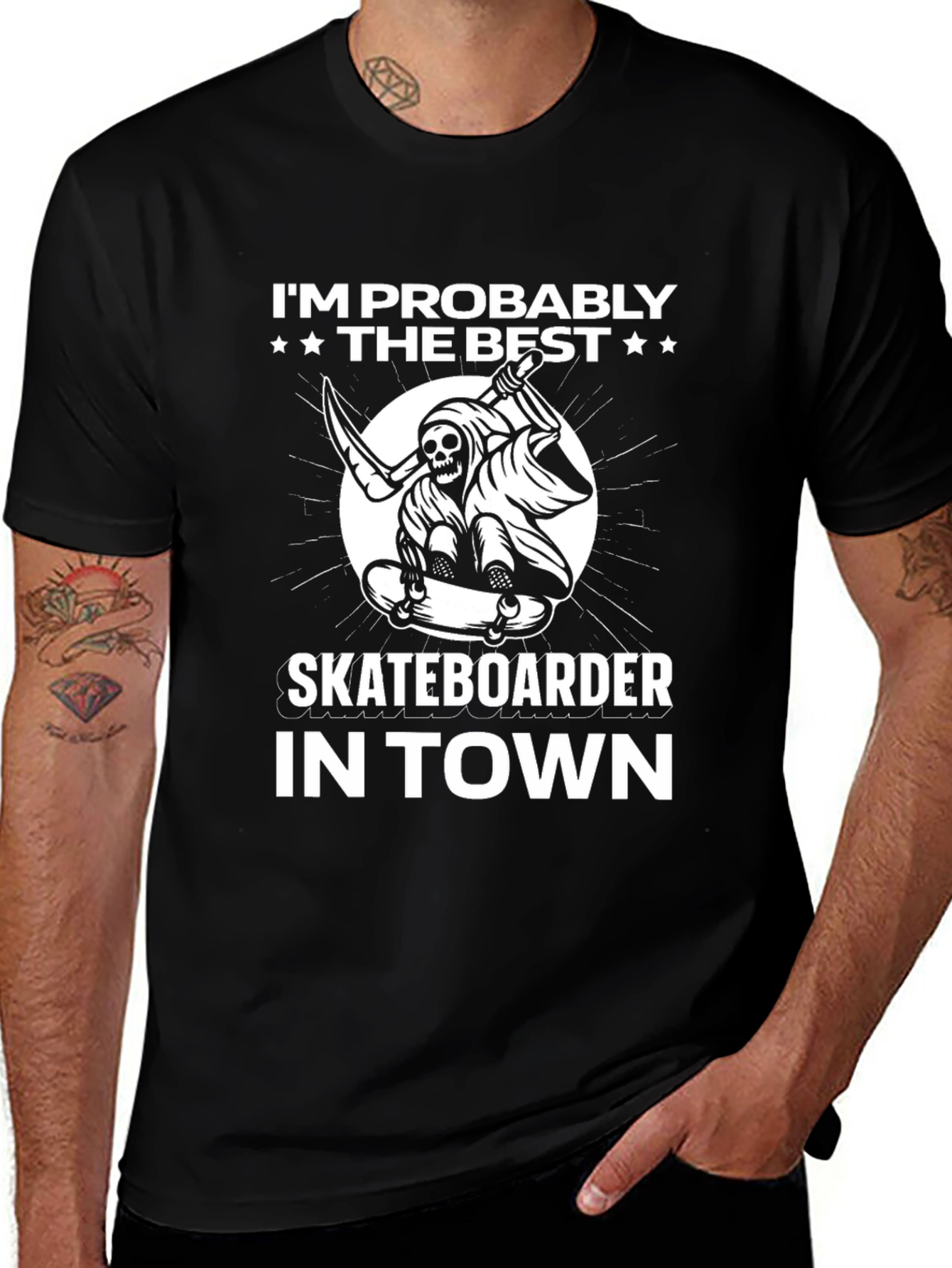 Variant 13 of Grim Reaper Skateboarder T-Shirt