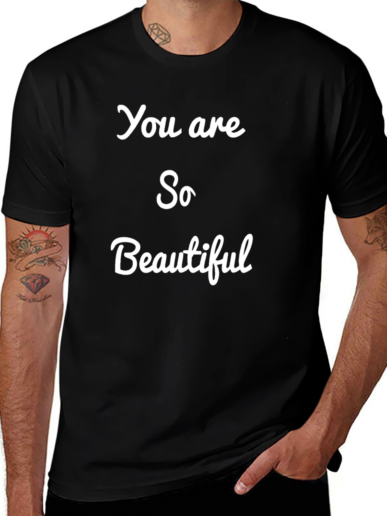 Variant 26 of You Are So Beautiful Graphic Tee - Black