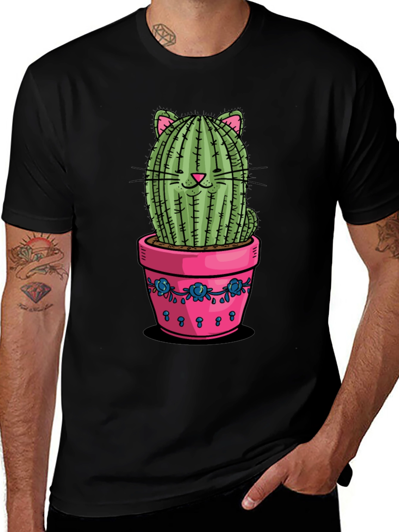 Variant 20 of Cat Cactus Potted T-Shirt