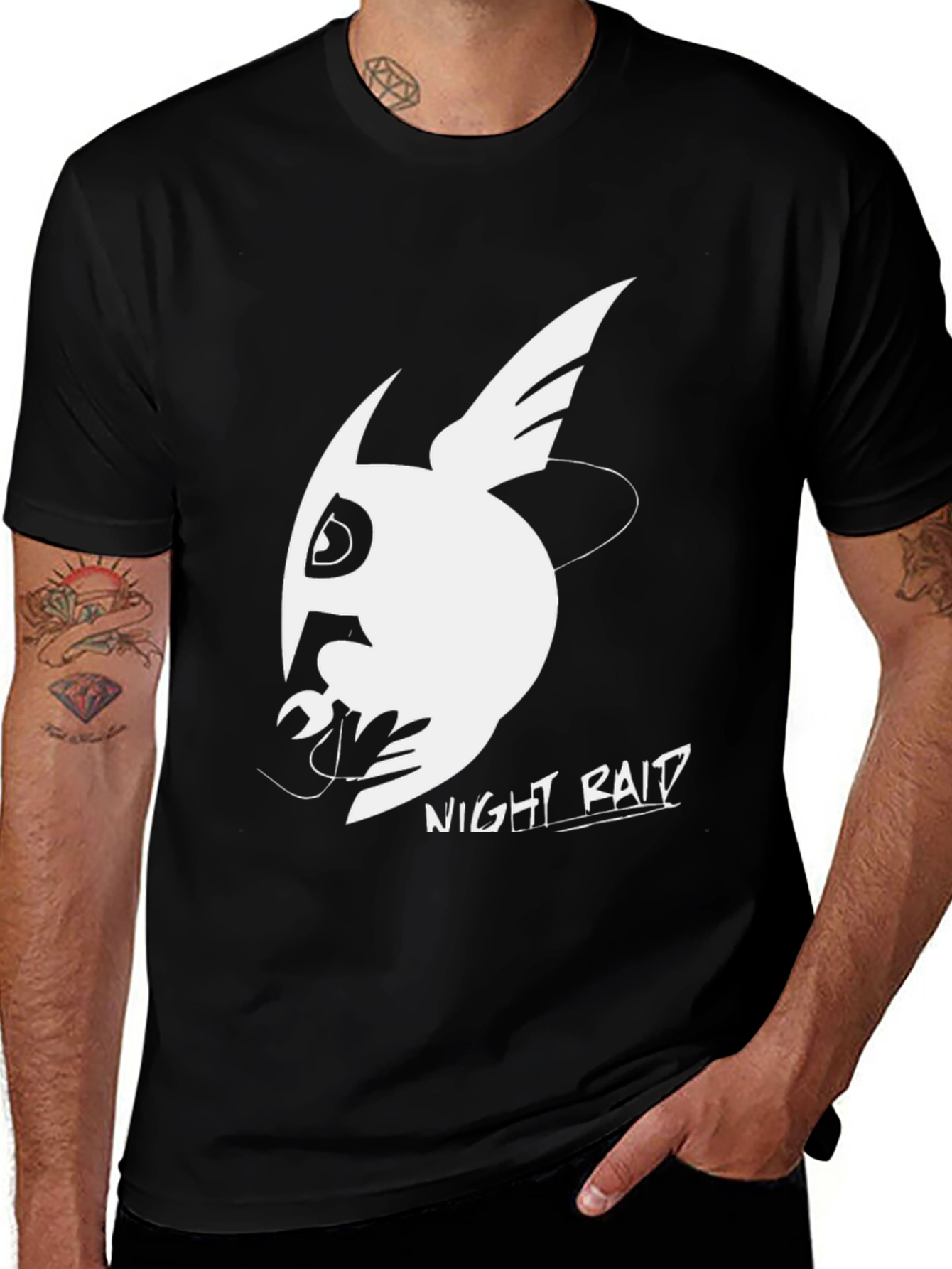 Variant 4 of Night Raid Graphic Tee - Stylish Black T-Shirt