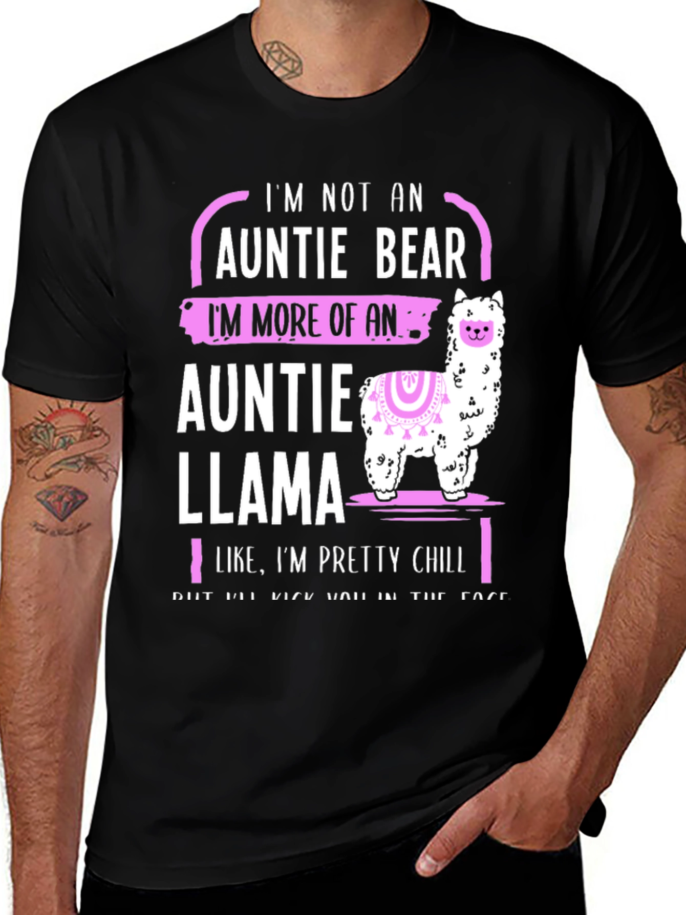 Variant 19 of Auntie Llama Graphic Tee - Chill Aunt Gift