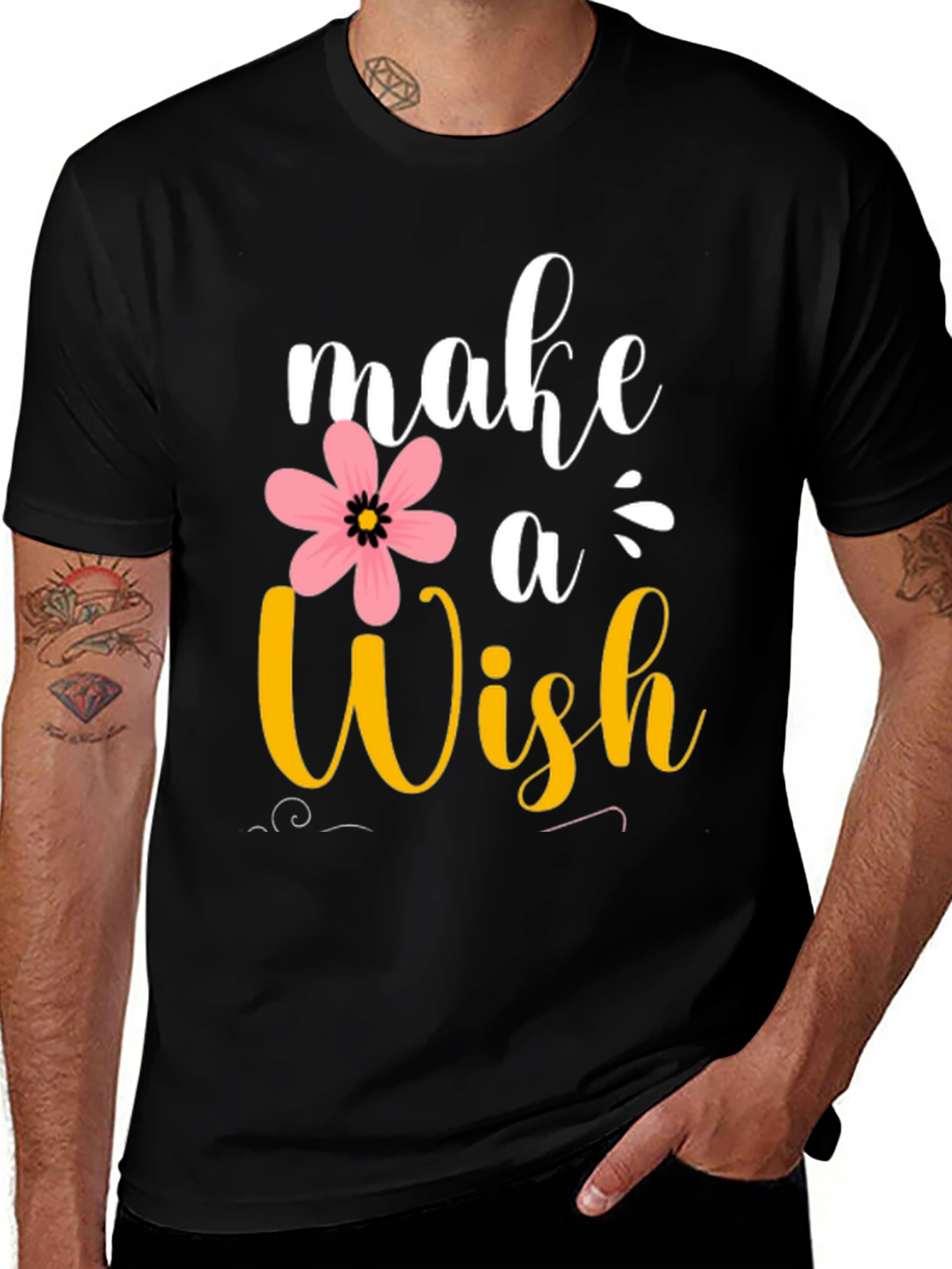 Variant 21 of Make a Wish T-Shirt - Floral Design