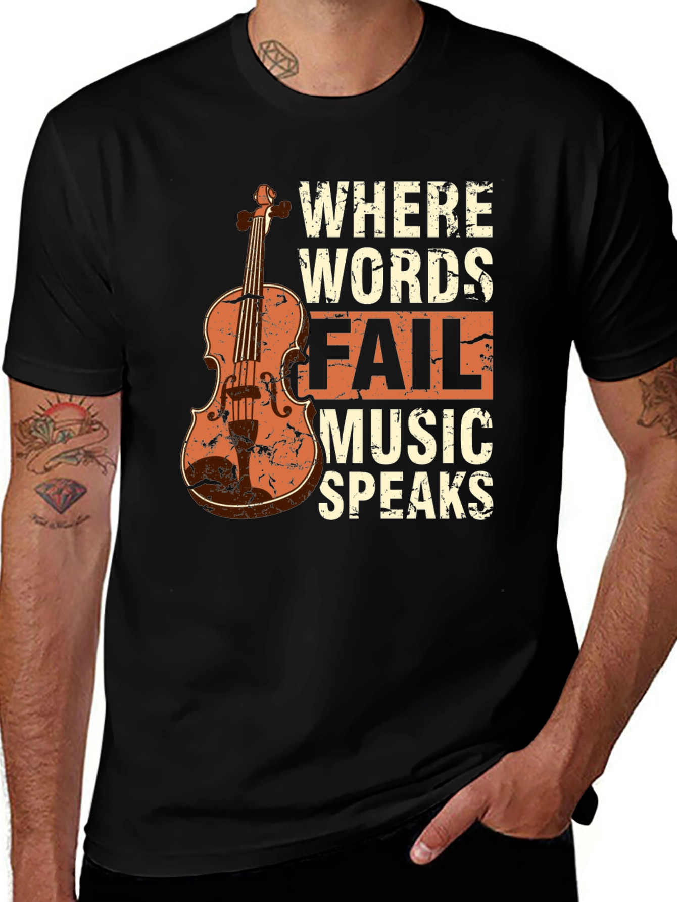 Variant 4 of Music Speaks T-Shirt - Violin Graphic Tee