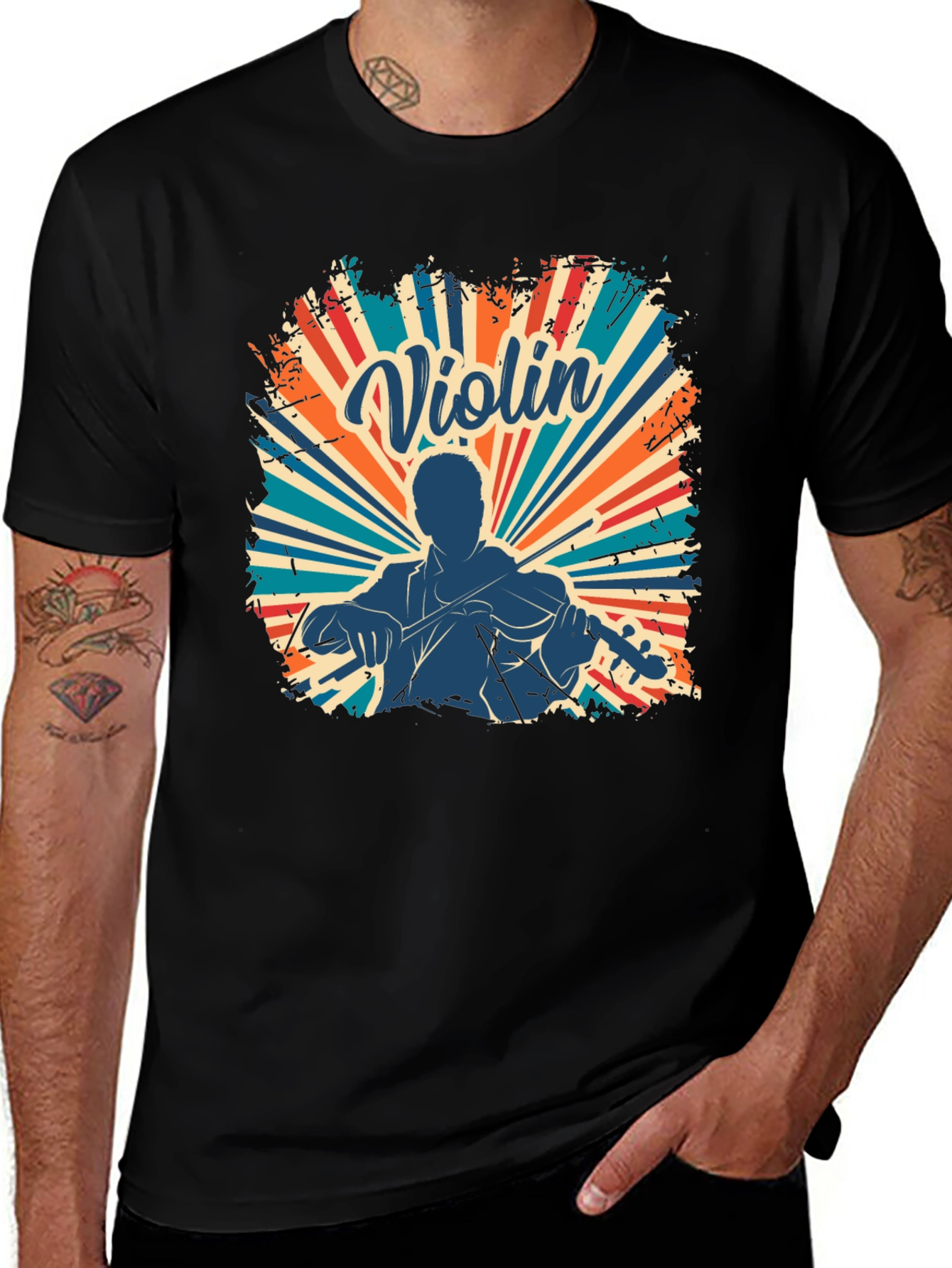 Variant 2 of Retro Violin Player T-Shirt - Vintage Musician Tee