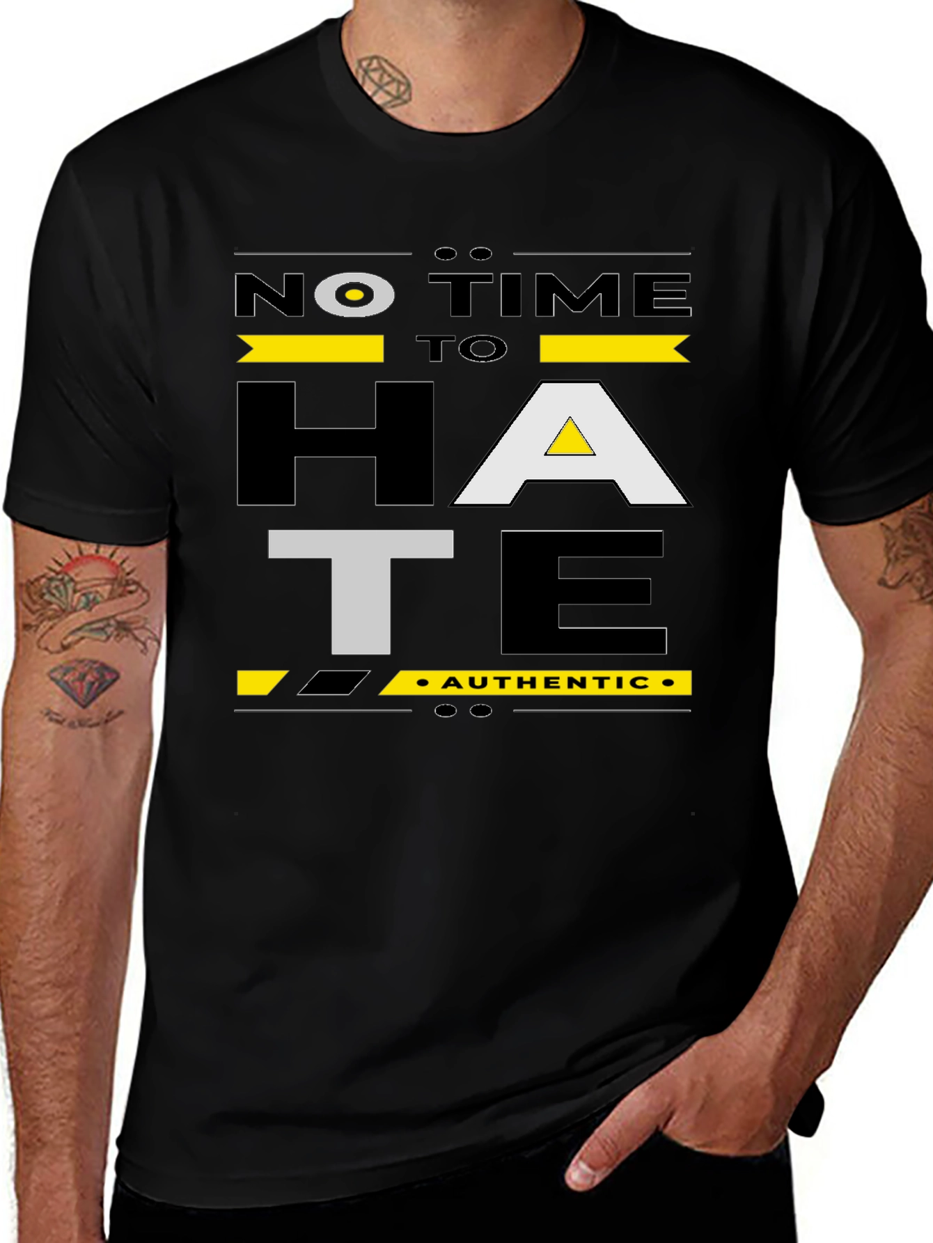 Variant 26 of No Time To Hate Graphic Tee - Black