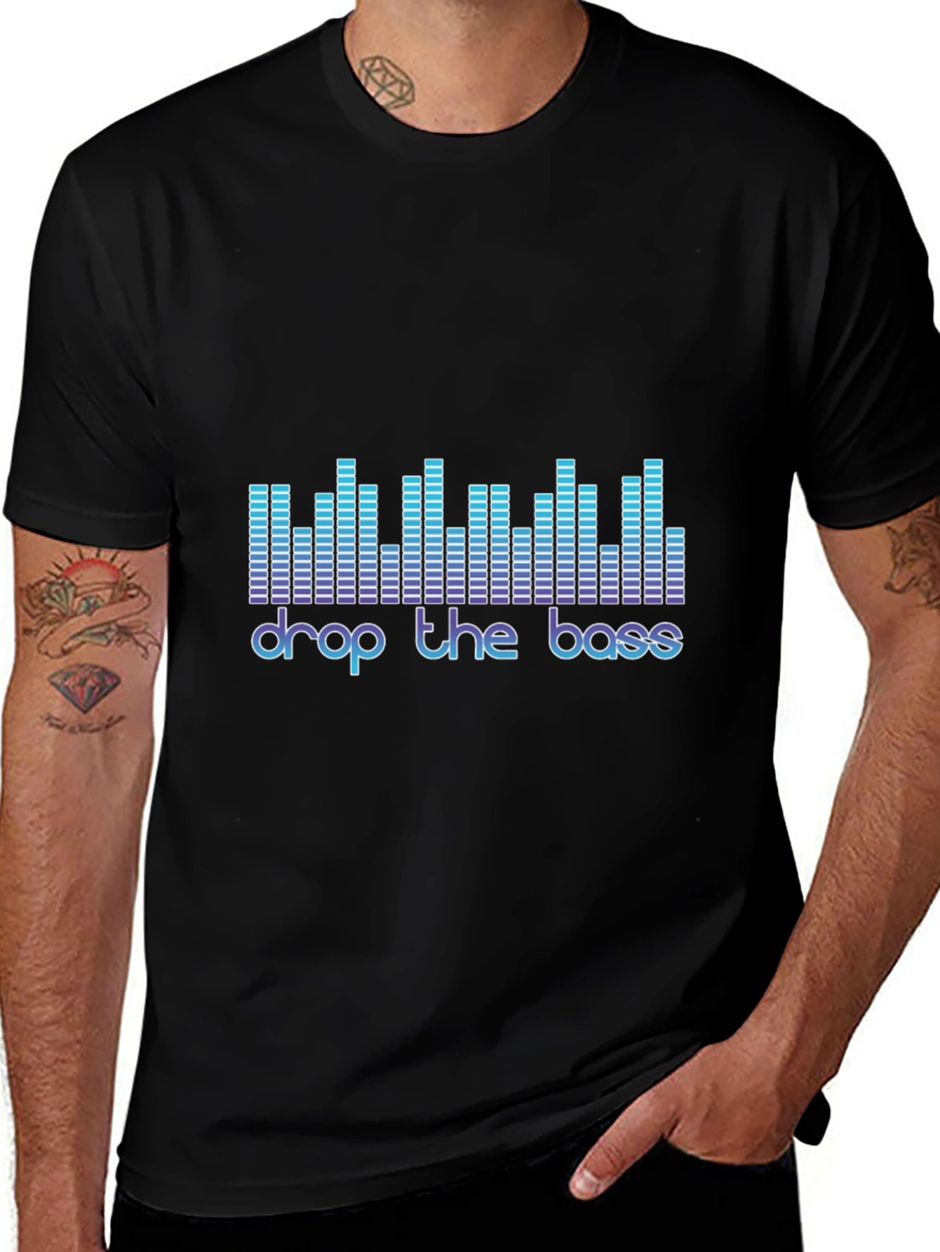 Variant 13 of Drop the Bass Black Graphic T-Shirt