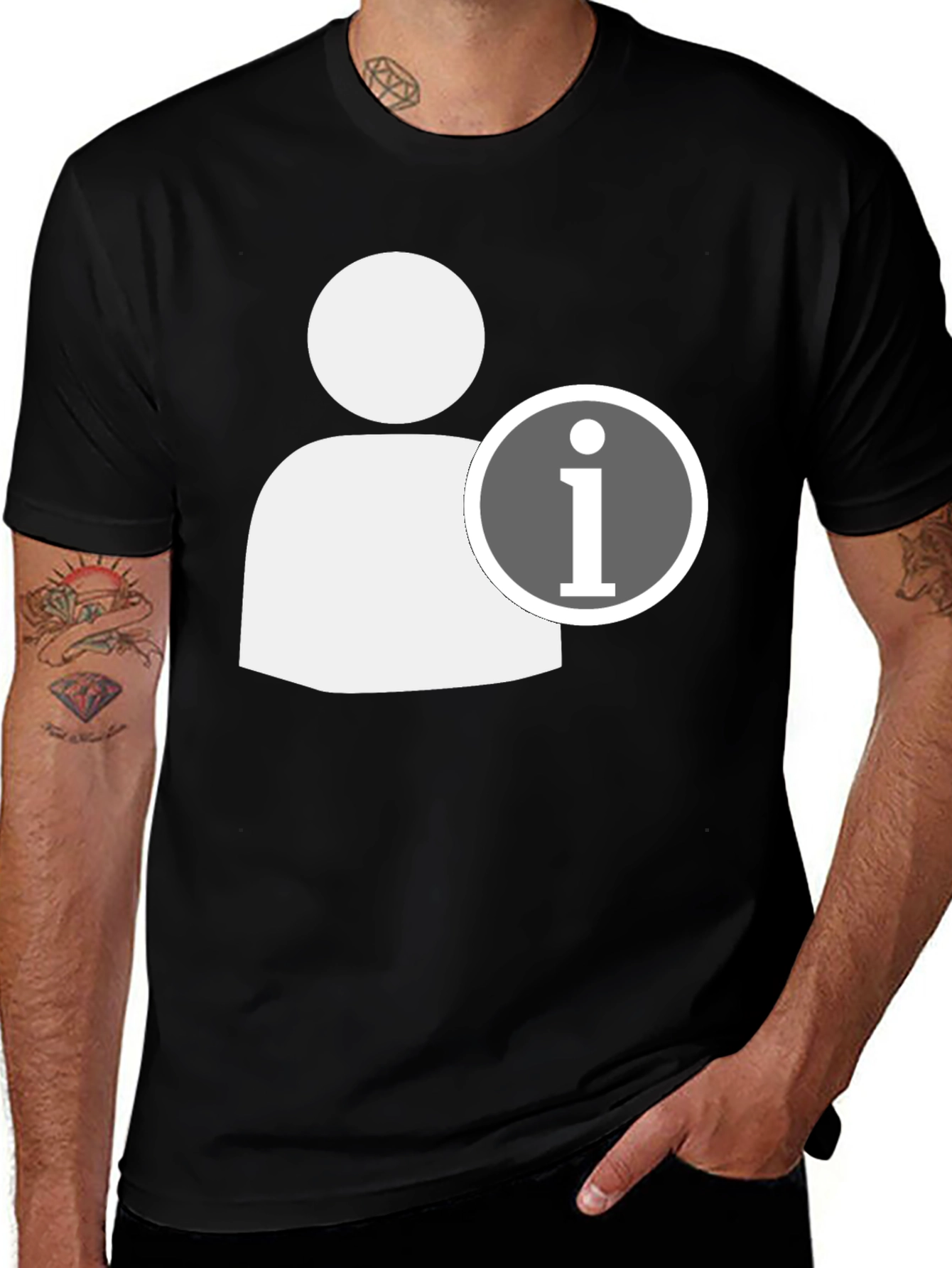 Variant 14 of Info Icon T-Shirt - Stylish User Profile Design