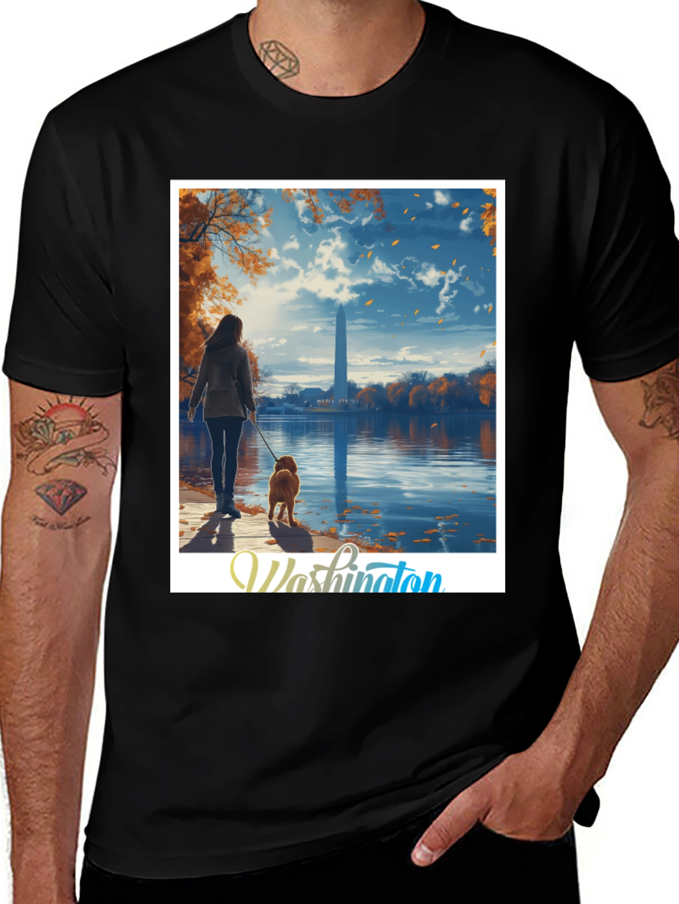 Black Washington Monument Graphic Tee main image