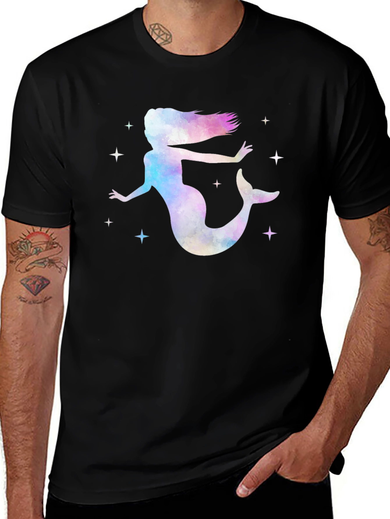 Watercolor Mermaid T-Shirt - Fantasy Tee