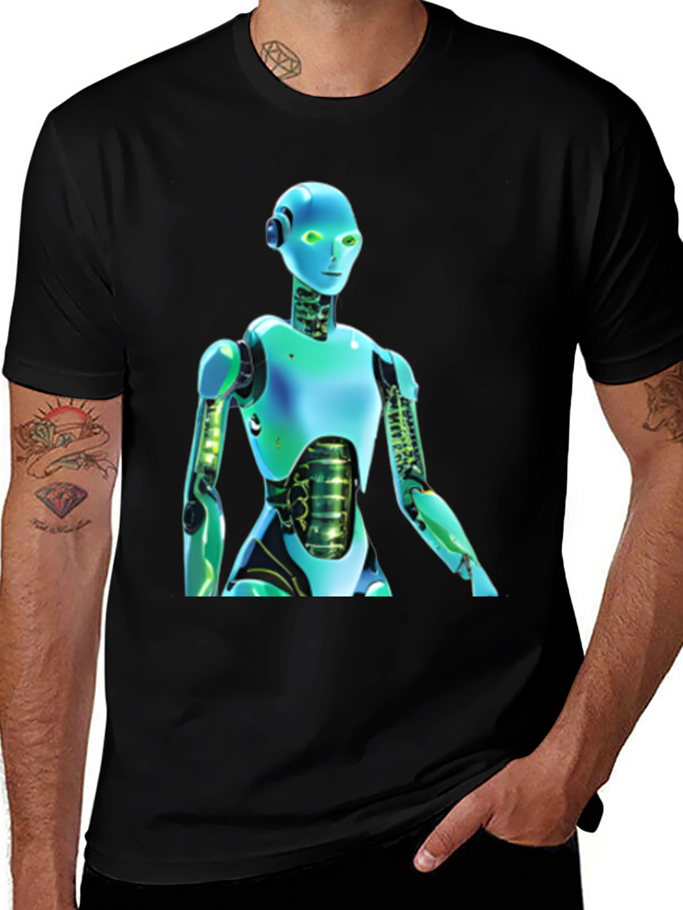 Variant 8 of Robot Graphic Tee - Sci-Fi Style