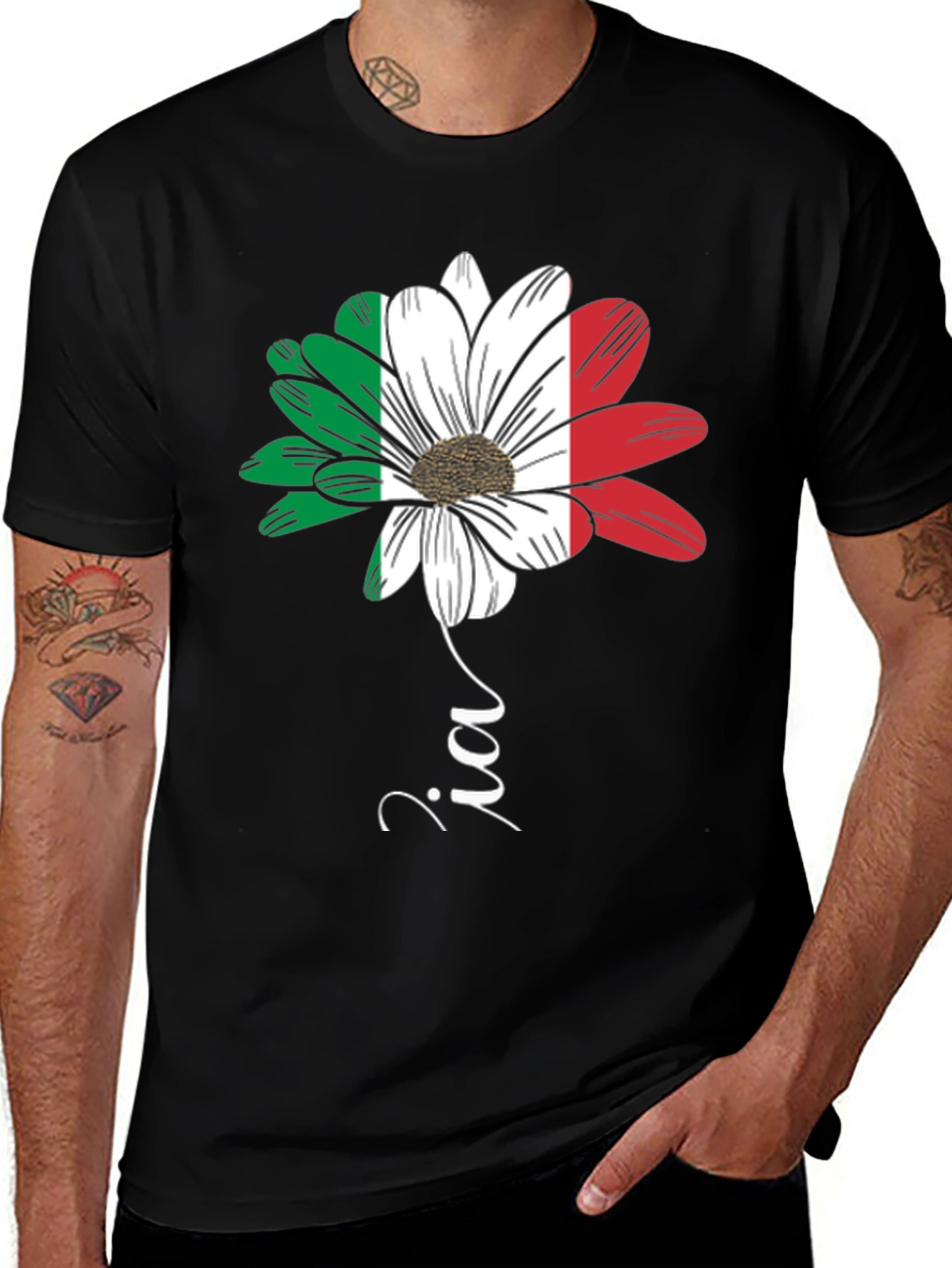 Variant 18 of Italian Flag Flower T-Shirt - Zia Graphic Tee