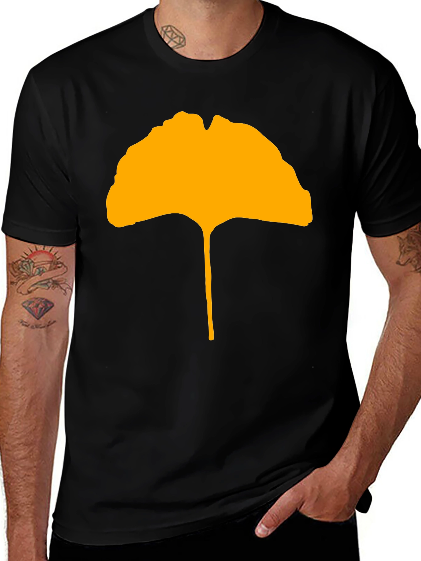 Variant 5 of Ginkgo Leaf Graphic Tee - Stylish & Unique Design