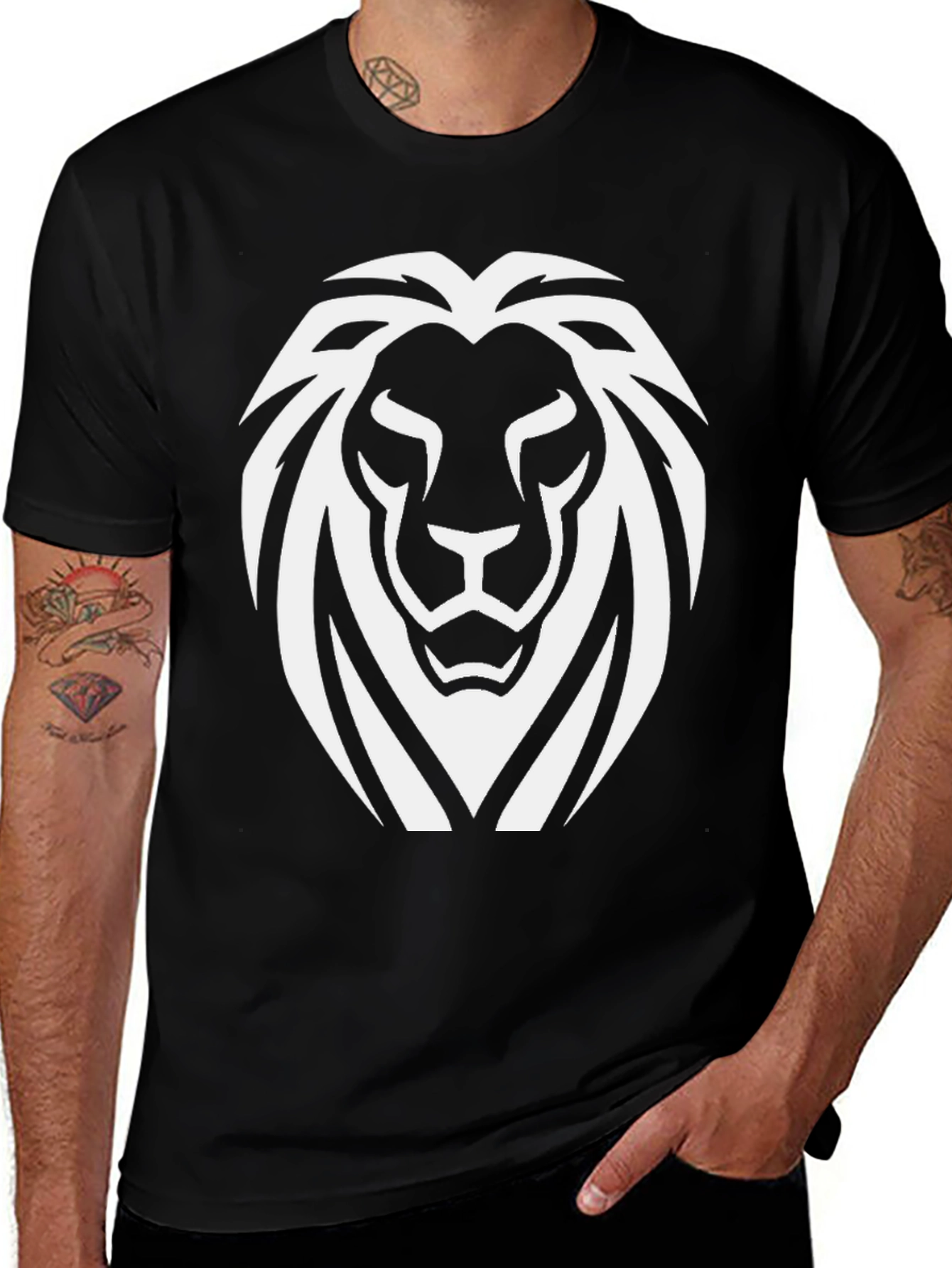 Variant 9 of Lion Head Graphic Tee - Bold Style