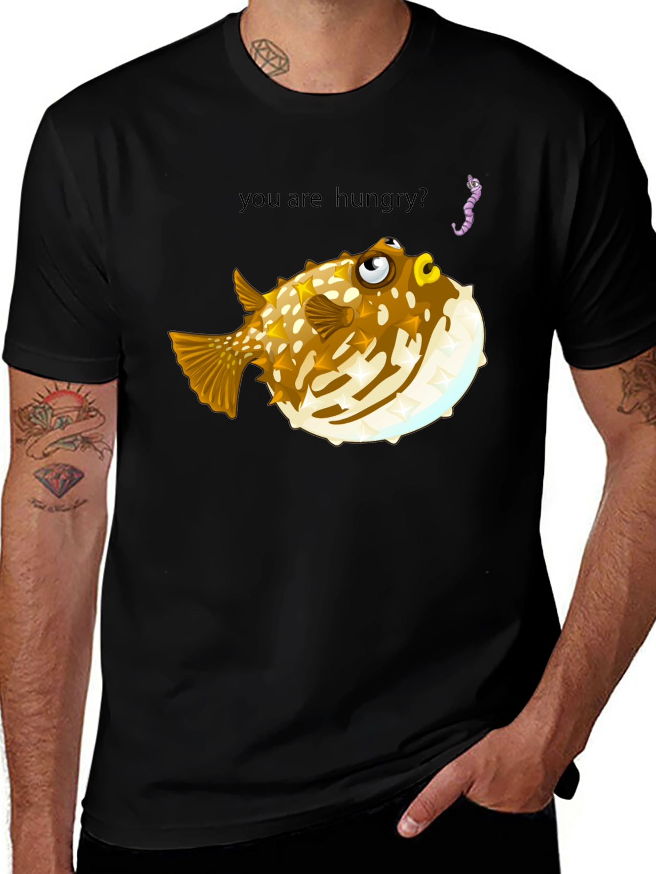 Variant 28 of Pufferfish Cartoon T-Shirt - Hungry Fish