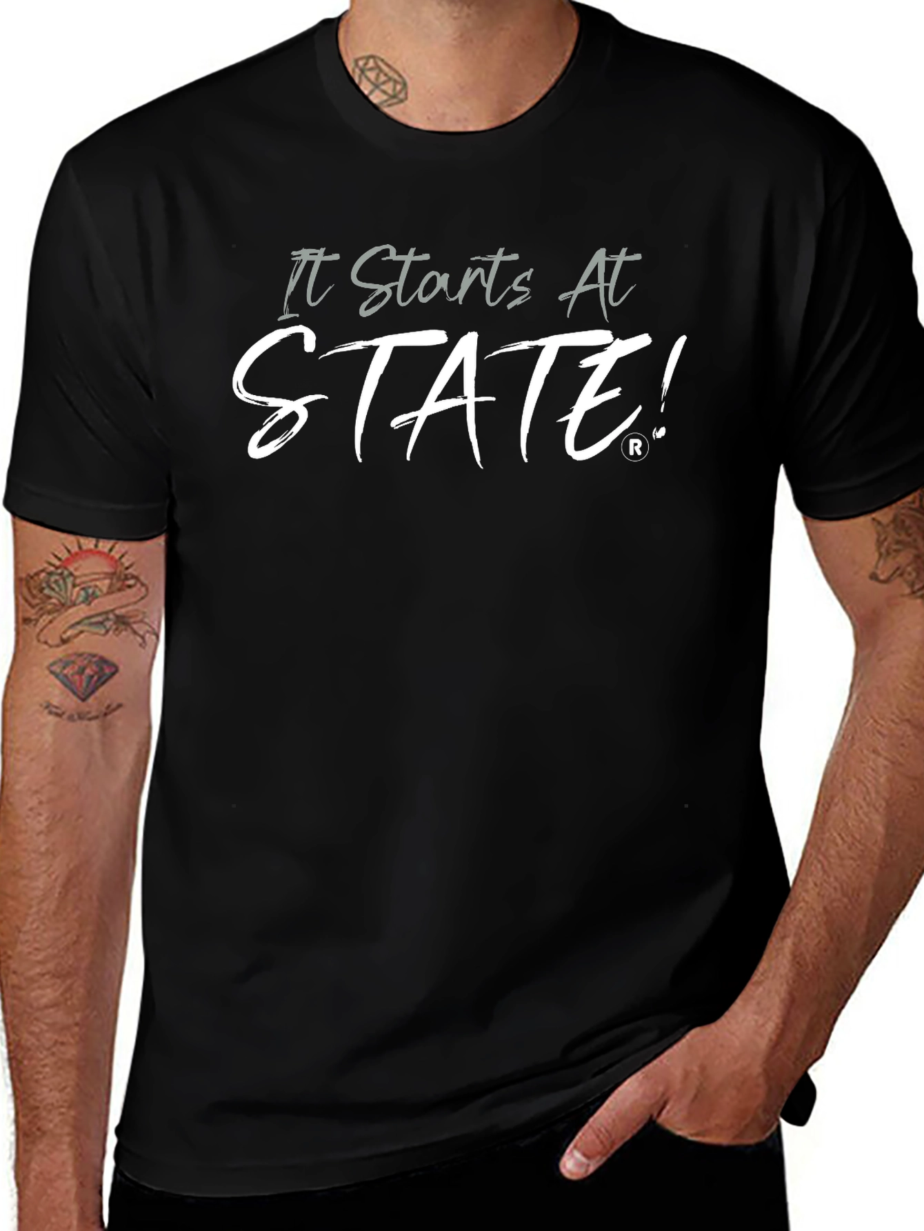 Variant 8 of It Starts At STATE! Graphic Tee - Black