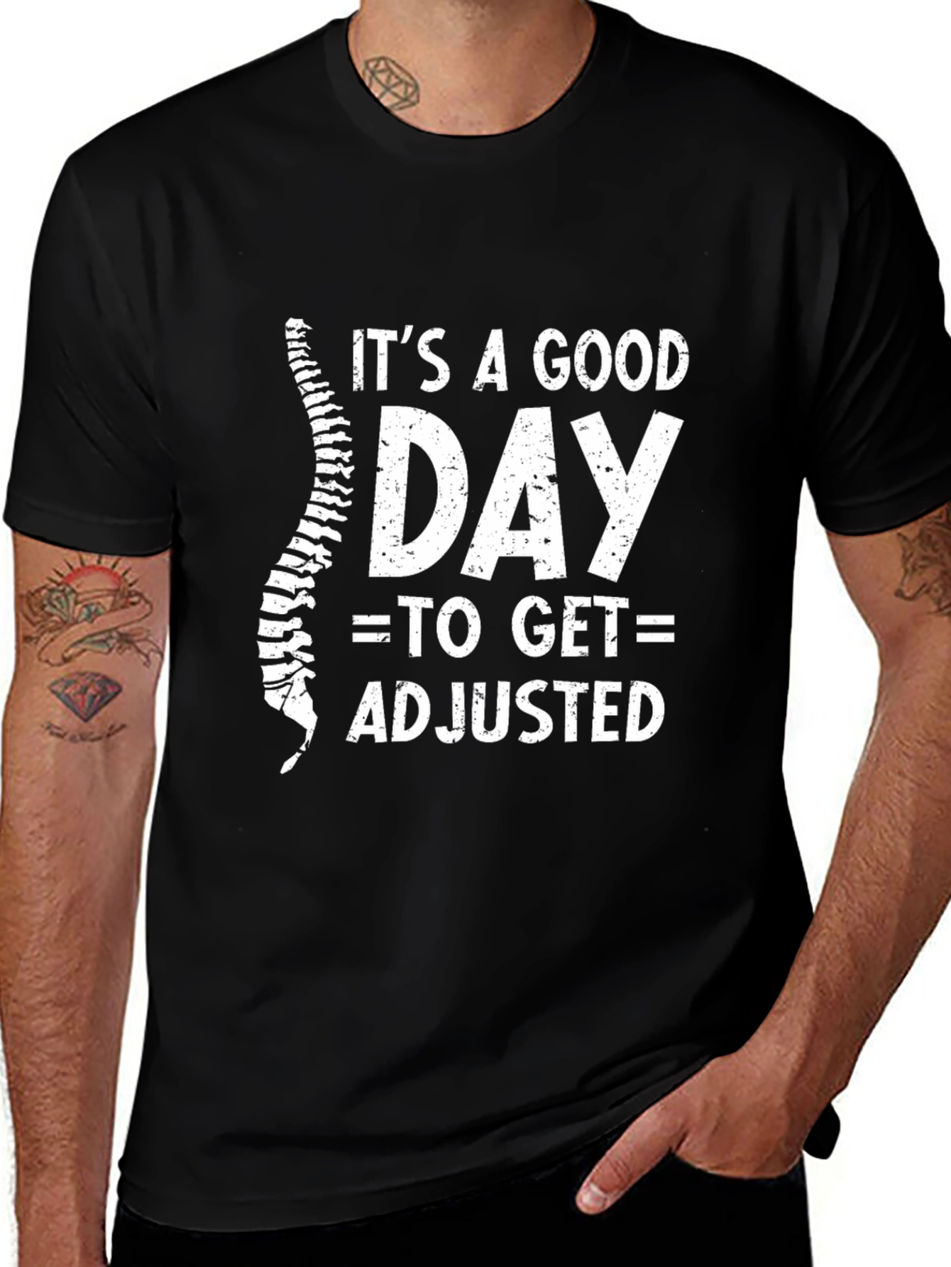 Variant 29 of Chiropractor 'It's A Good Day' Black T-Shirt