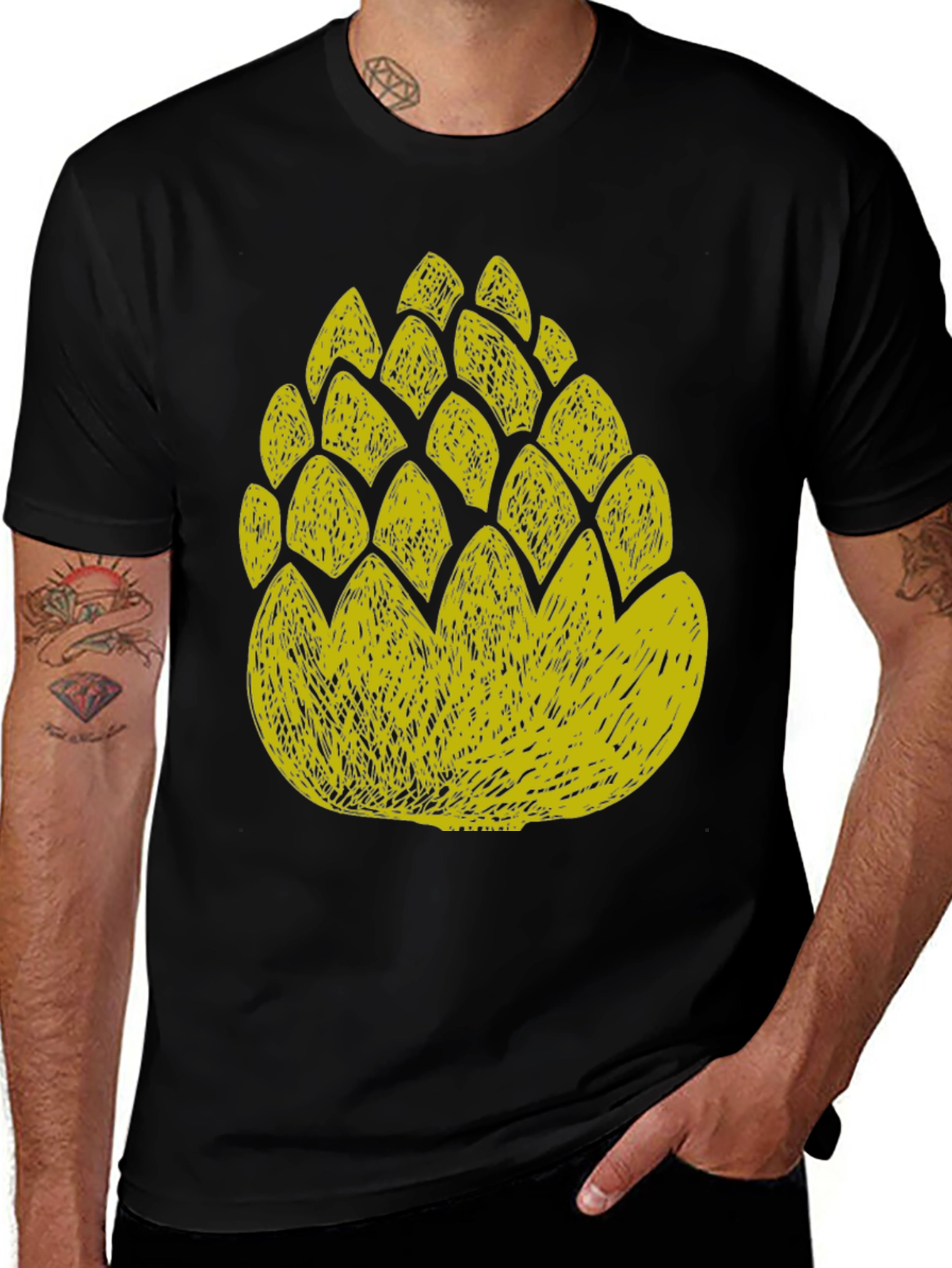 Variant 6 of Hop Cone Graphic T-Shirt - Black