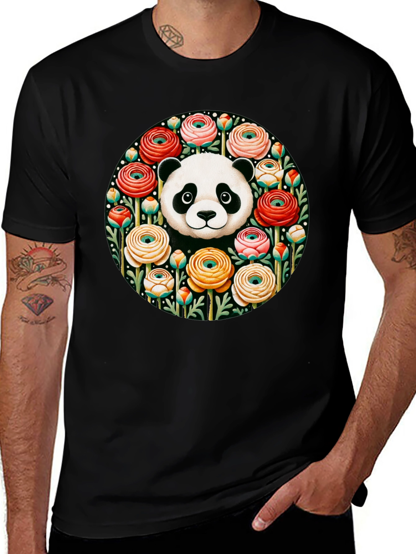 Variant 24 of Panda Flower T-Shirt