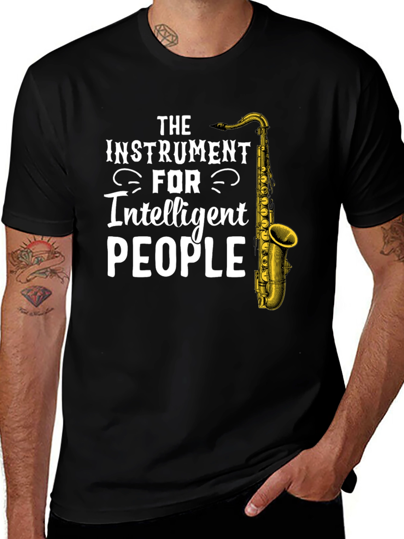 Variant 19 of Intelligent People Saxophone Graphic T-Shirt