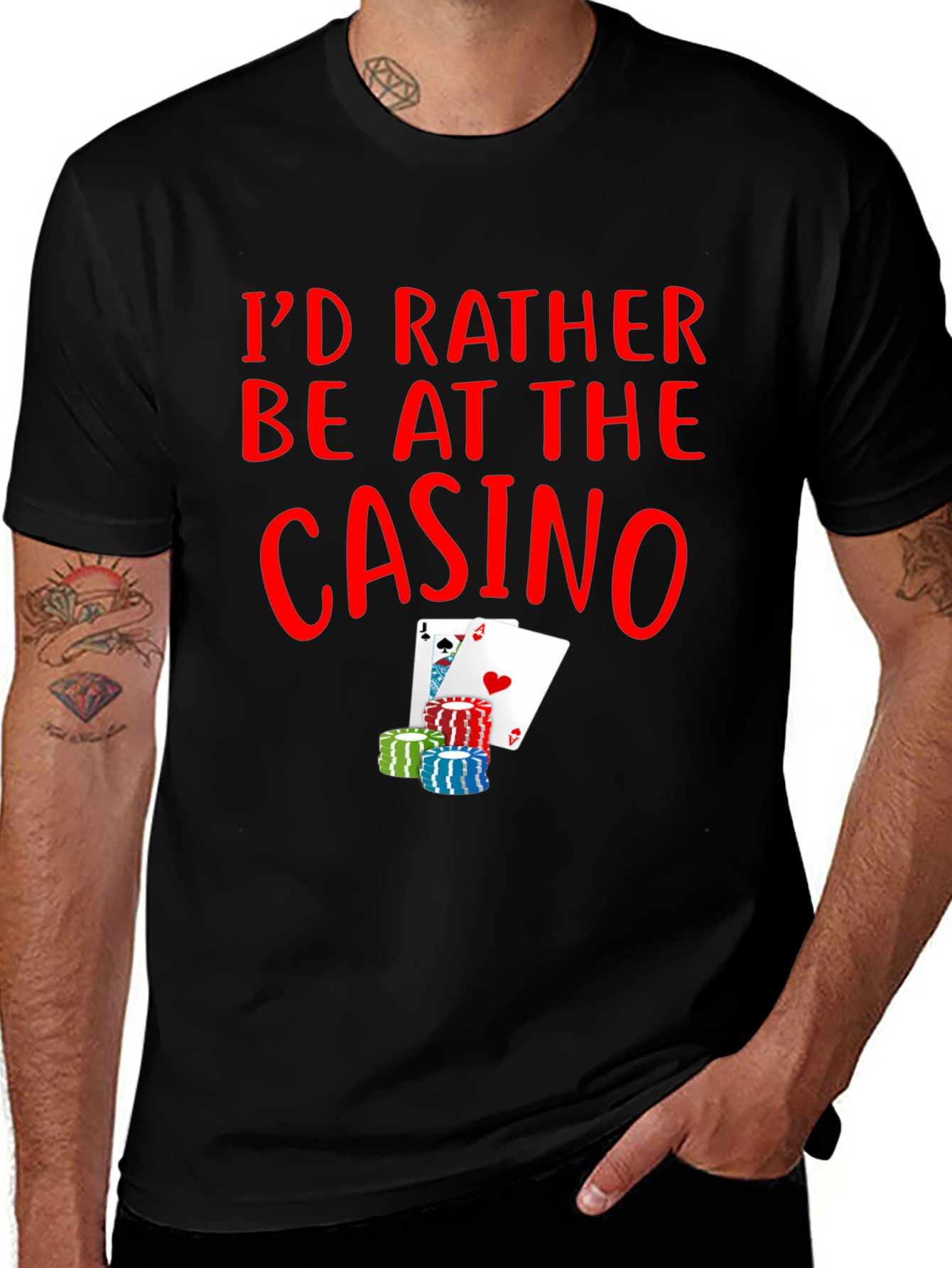 Variant 22 of Casino T-Shirt - Poker Cards and Chips