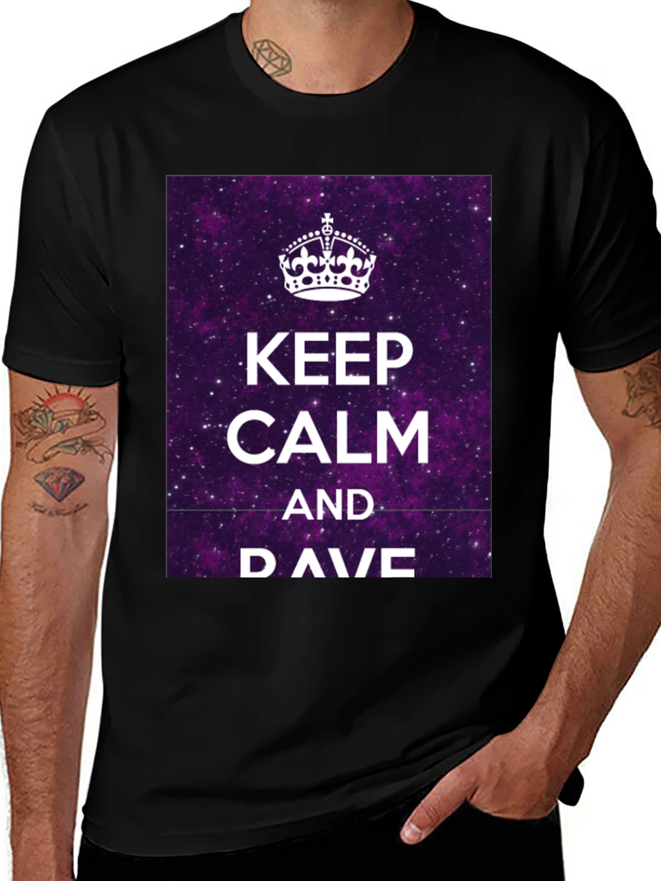Variant 17 of Keep Calm & DAVE T-Shirt - Galaxy Purple Graphic