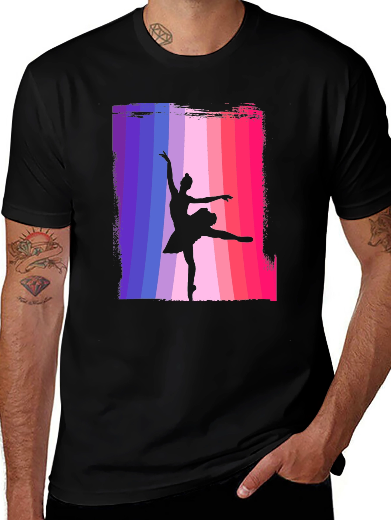 Ballet Dancer T-Shirt - Colorful Barre Silhouette Tee