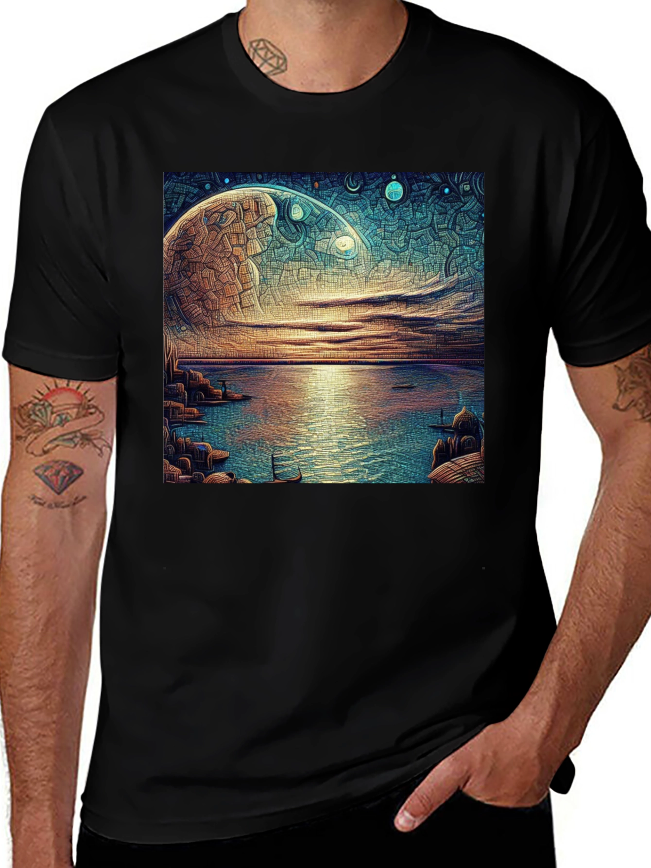 Variant 30 of Surreal Moonscape Graphic Tee