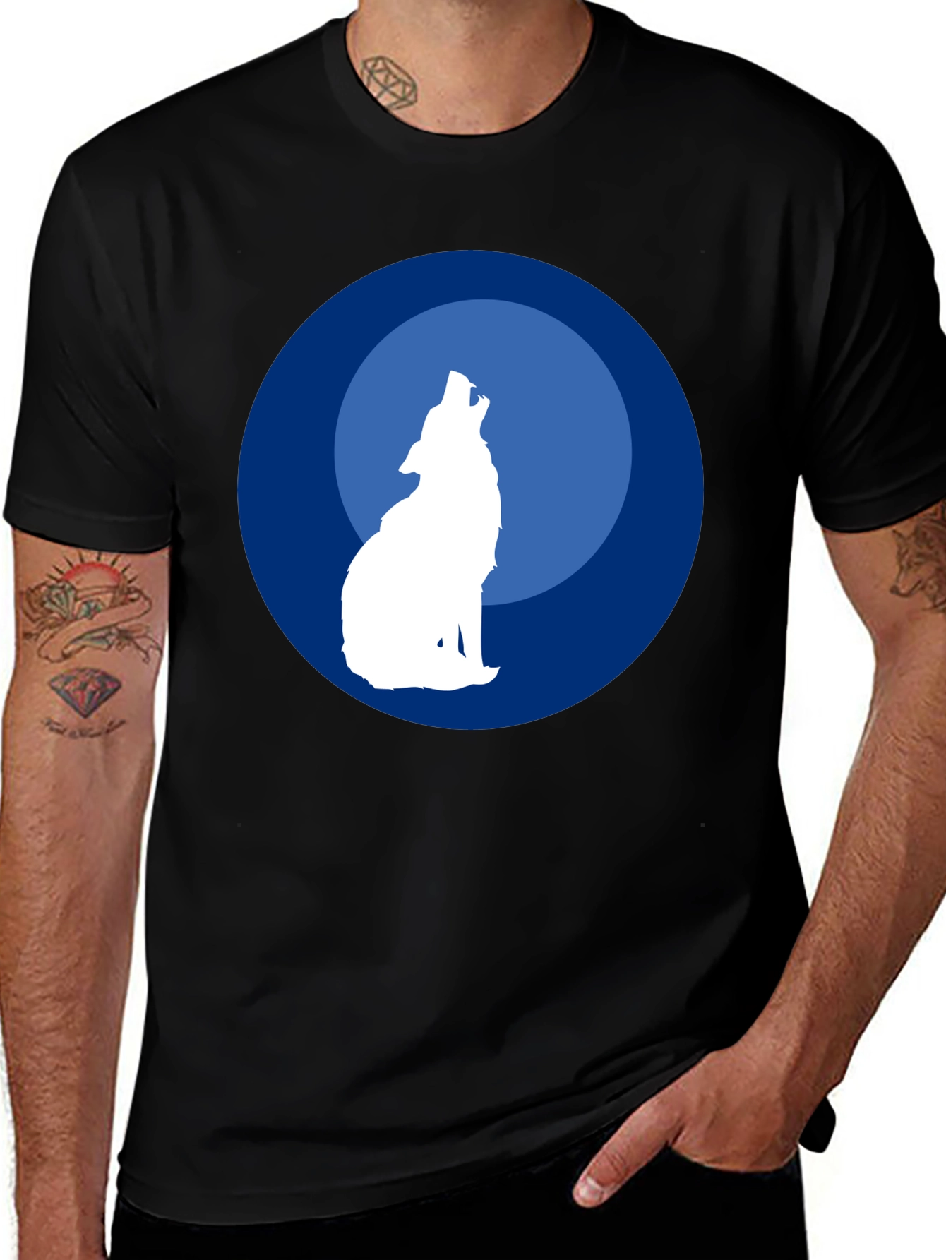 Variant 16 of Wolf Howling at Moon Graphic T-Shirt