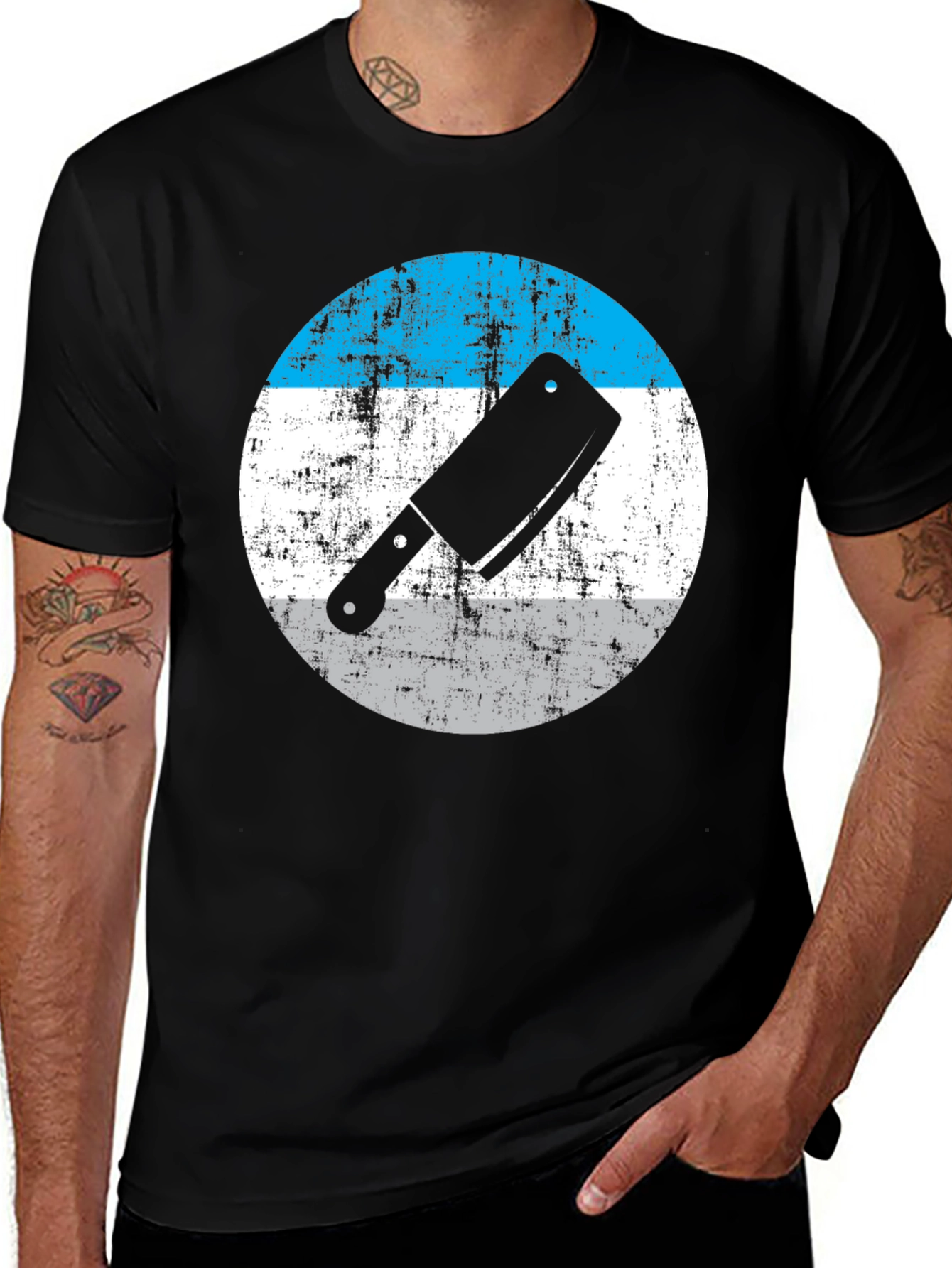 Variant 3 of Butcher Cleaver Graphic Tee - Retro Kitchen Humor