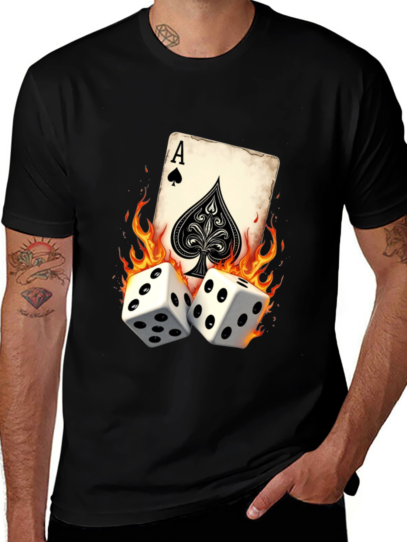 Variant 30 of Ace of Spades Dice T-Shirt - Gambler Tee