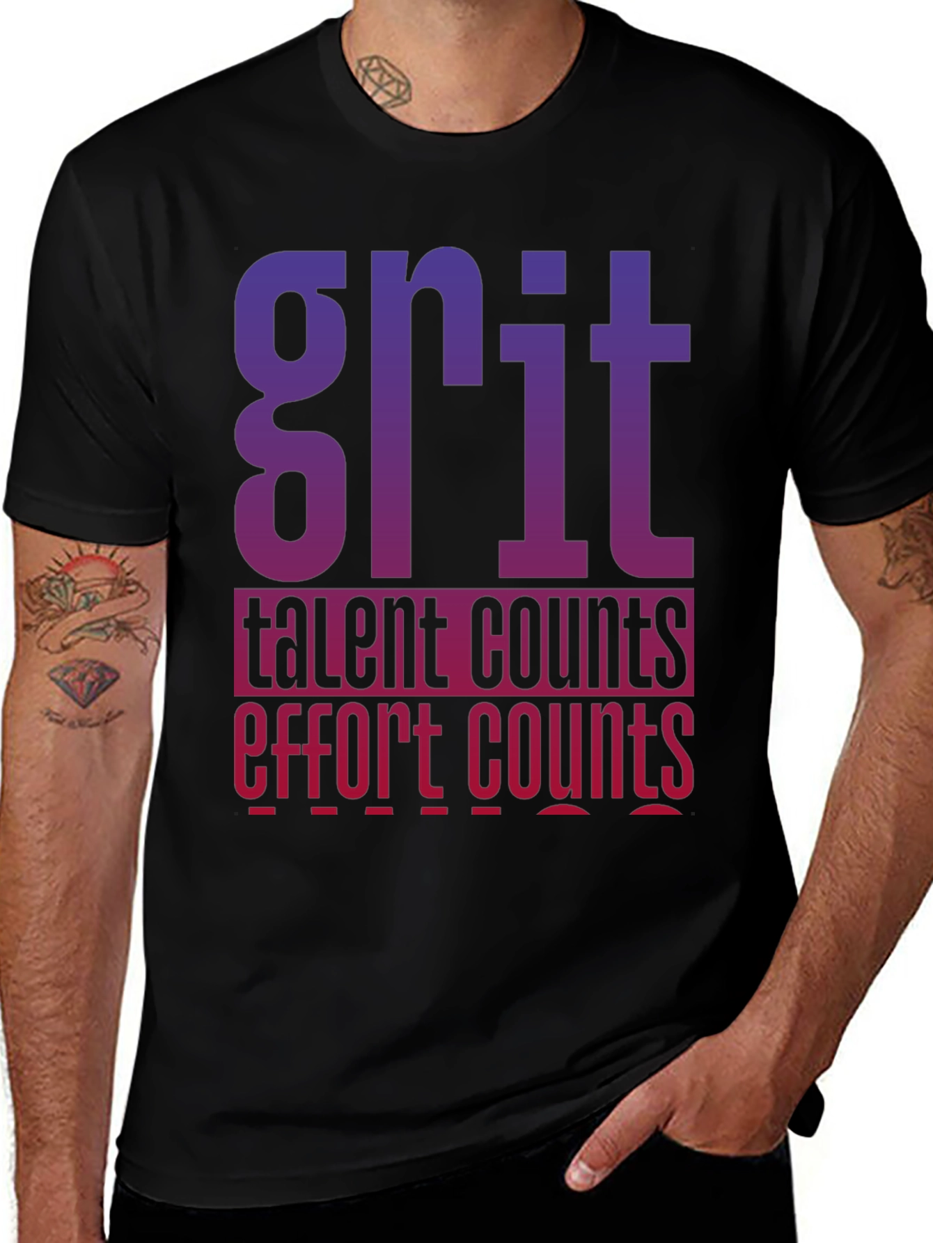 Variant 6 of Grit Counts Graphic Tee - Effort and Talent Matters Shirt