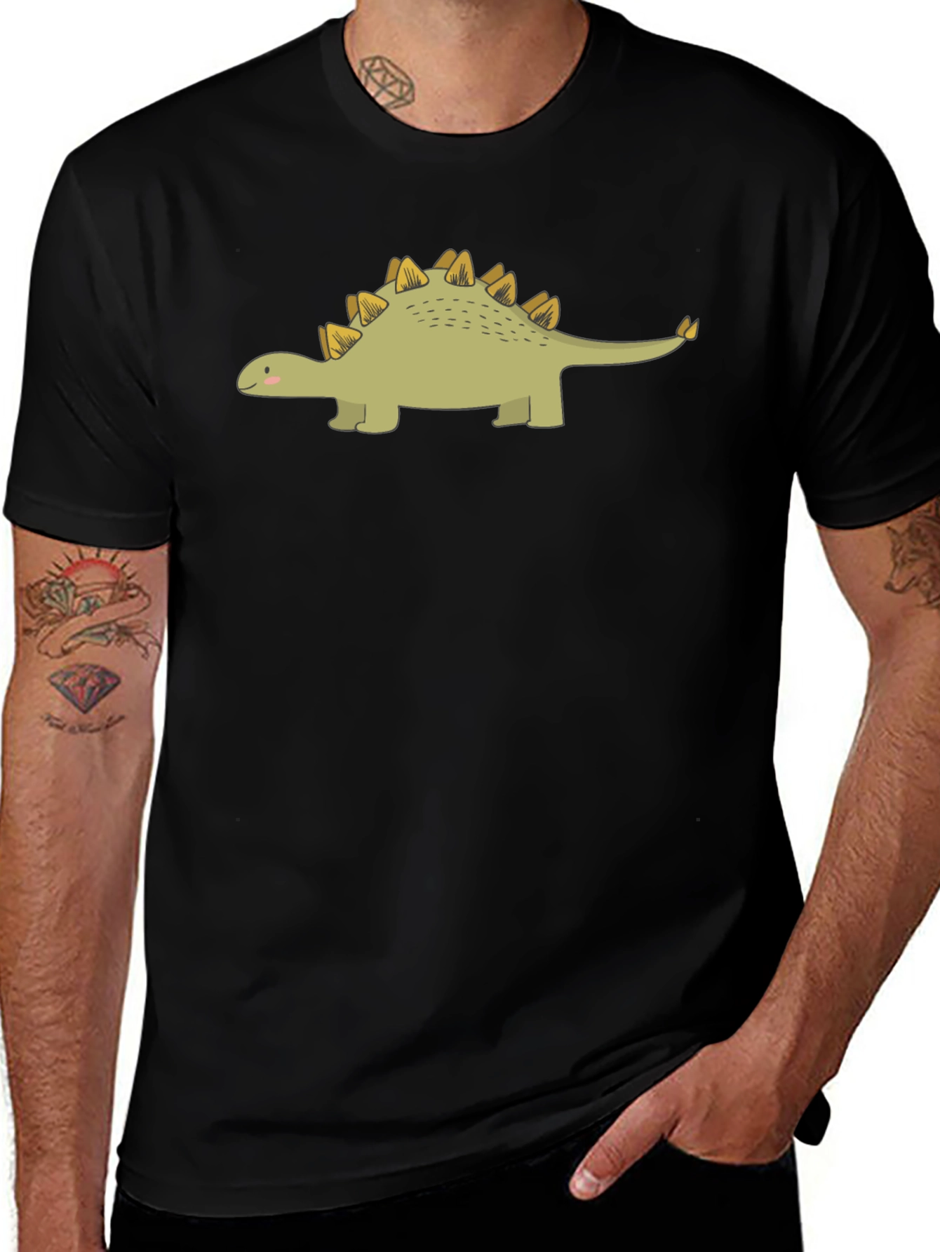 Variant 5 of Dinosaur Graphic Tee - Cute Stegosaurus T-Shirt