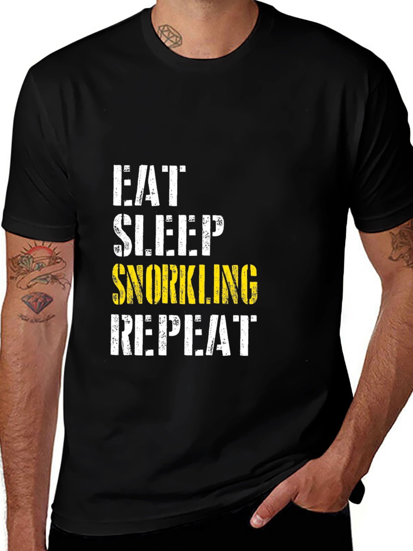 Variant 30 of Eat Sleep Snorkeling Repeat Black T-Shirt