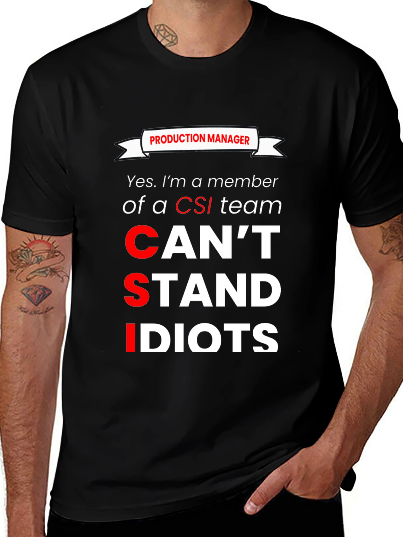 Variant 18 of Production Manager CSI Humor Graphic T-Shirt