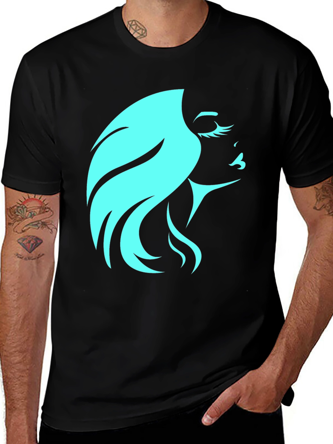 Variant 8 of Stylish Woman Graphic T-Shirt - Black