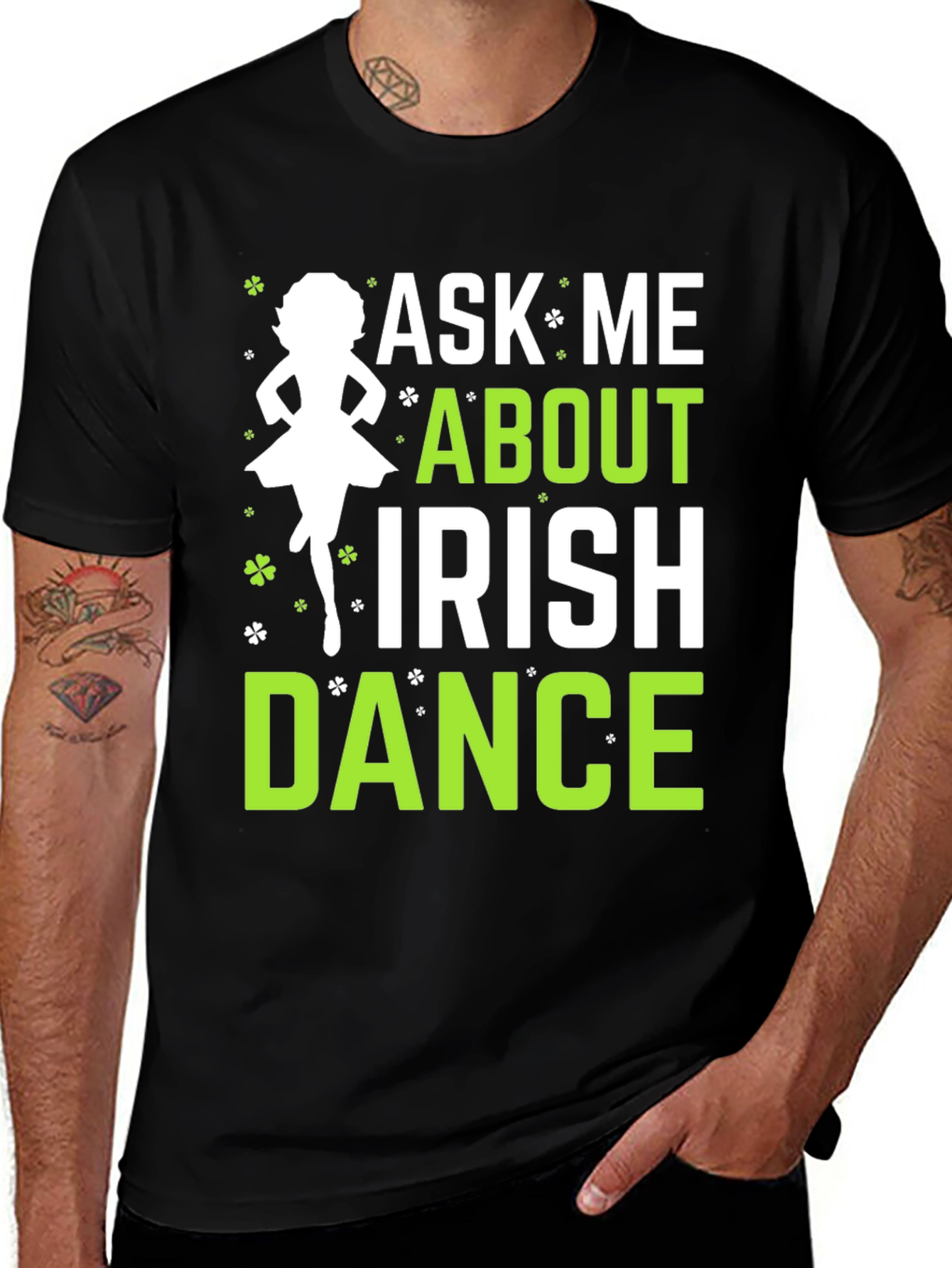 Variant 8 of Ask Me About Irish Dance Black Graphic Tee