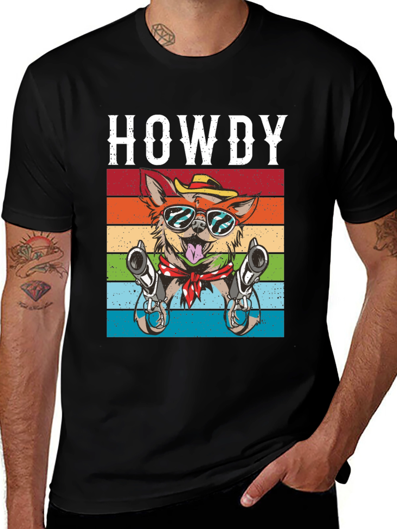 Variant 11 of Howdy Dog Graphic Tee - Cowboy Pup T-Shirt