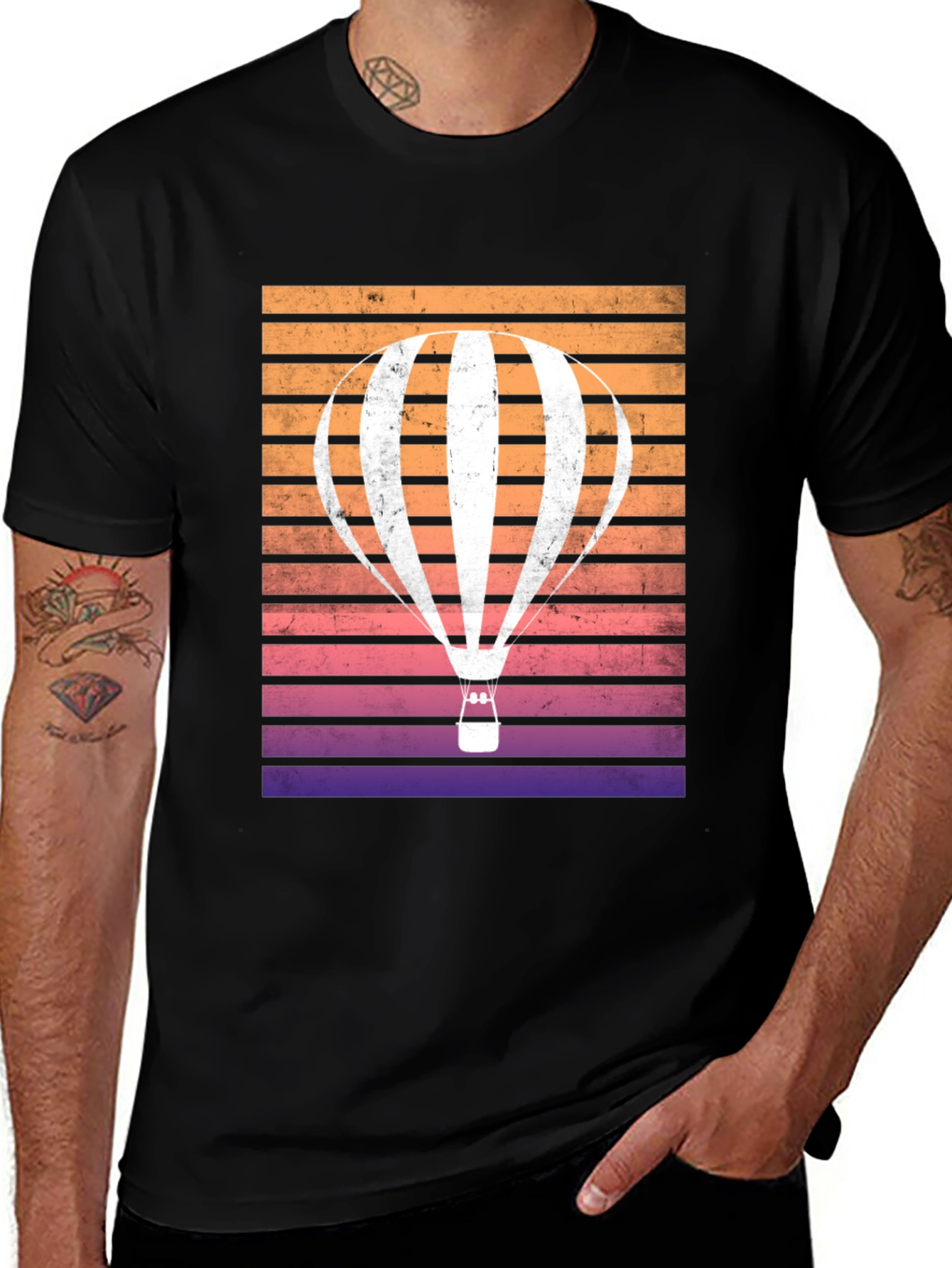 Variant 29 of Retro Hot Air Balloon Graphic Tee