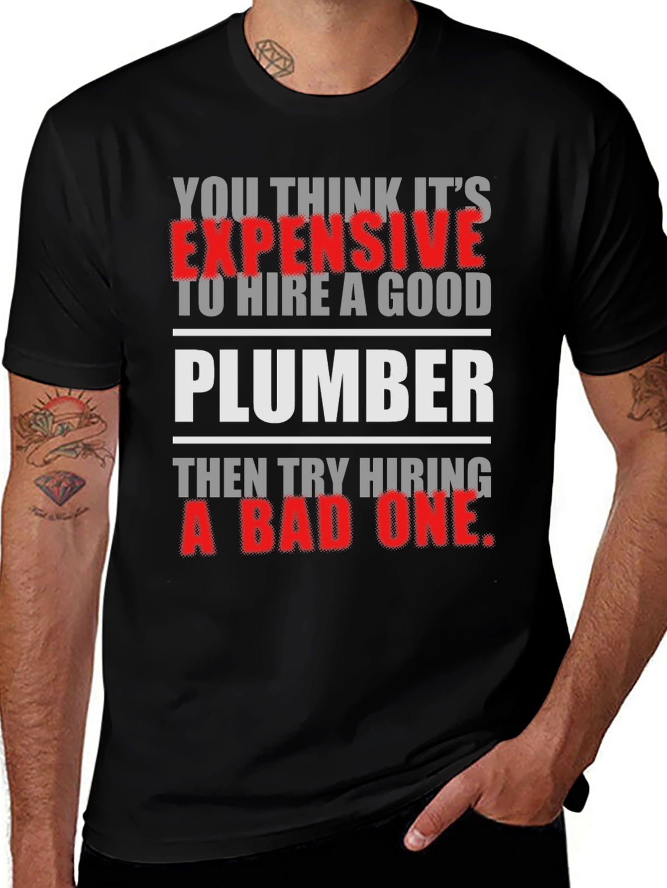 Funny Plumber T-Shirt: Good vs Bad