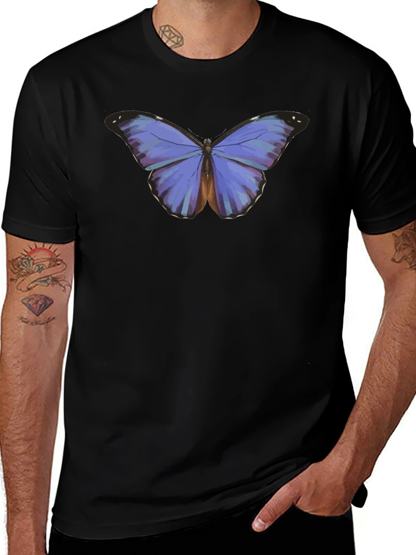 Variant 21 of Butterfly Graphic Black T-Shirt