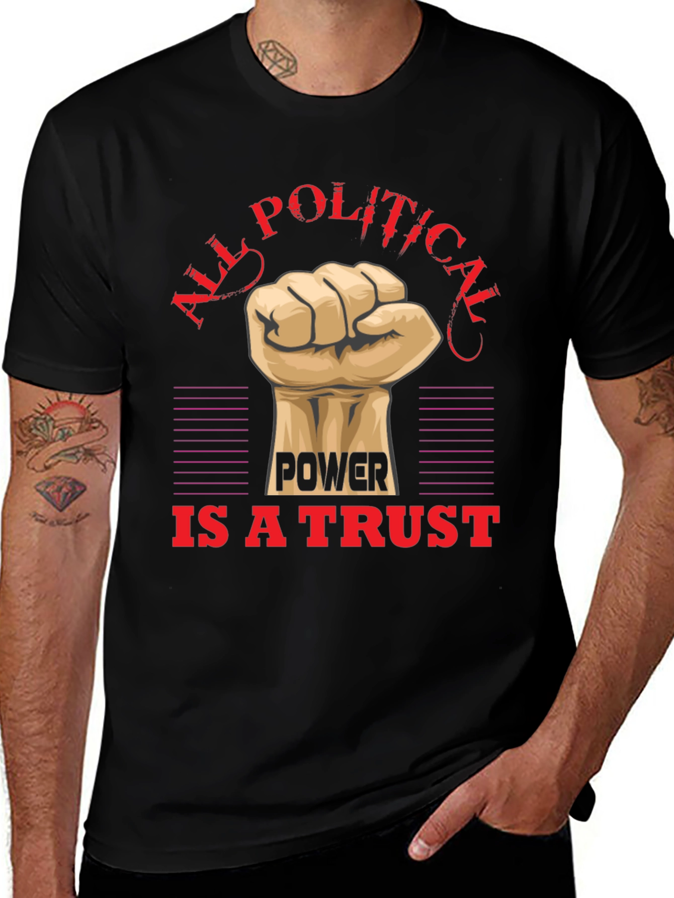 Variant 4 of All Political Power is a Trust Graphic T-Shirt