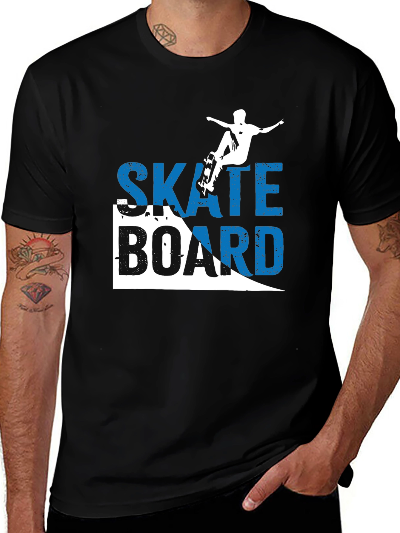 Variant 20 of Skateboard Graphic T-Shirt - Cool Black Tee