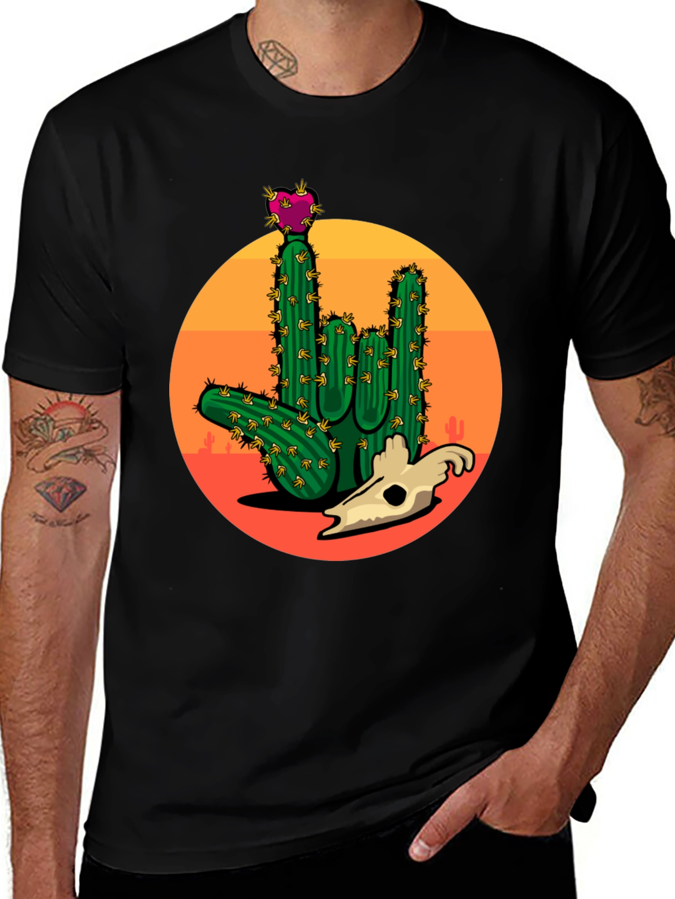 Variant 10 of Cactus Skull Graphic Tee - Desert Vibes