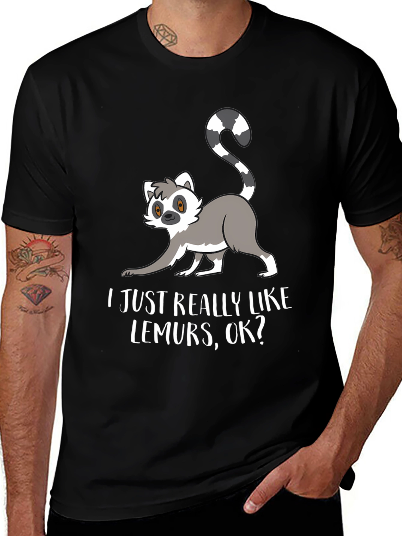 Variant 12 of Lemur Lover Tee:  I Just Really Like Lemurs OK? T-Shirt