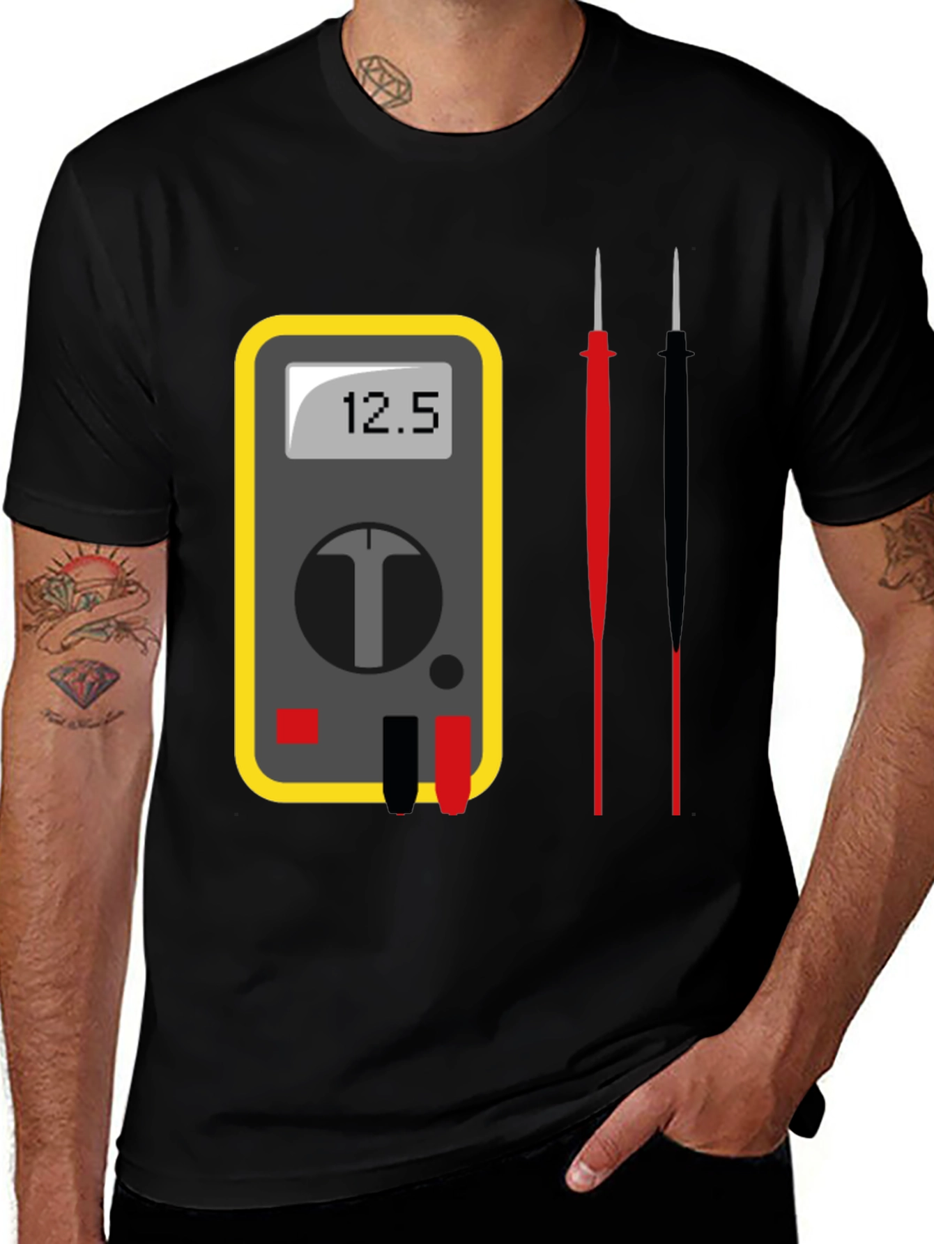 Electrician's Multimeter Graphic Tee - Funny Electrical Engineer Shirt