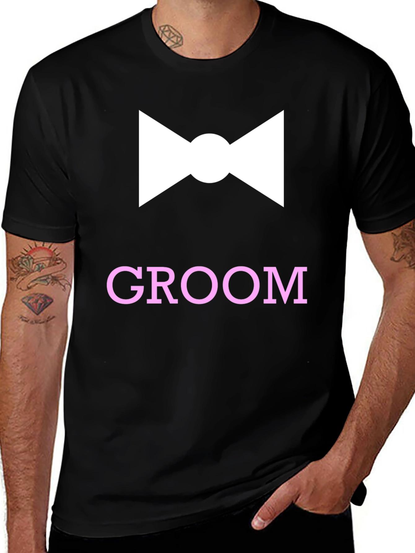 Variant 8 of Groom Bow Tie T-Shirt - Bachelor Party Tee
