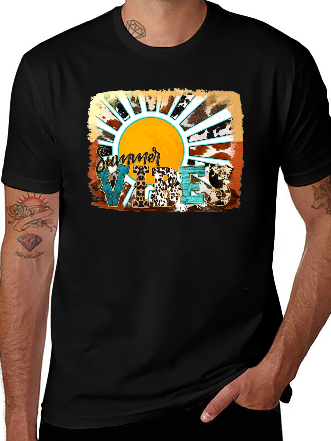 Black Summer Vibes Graphic Tee main image