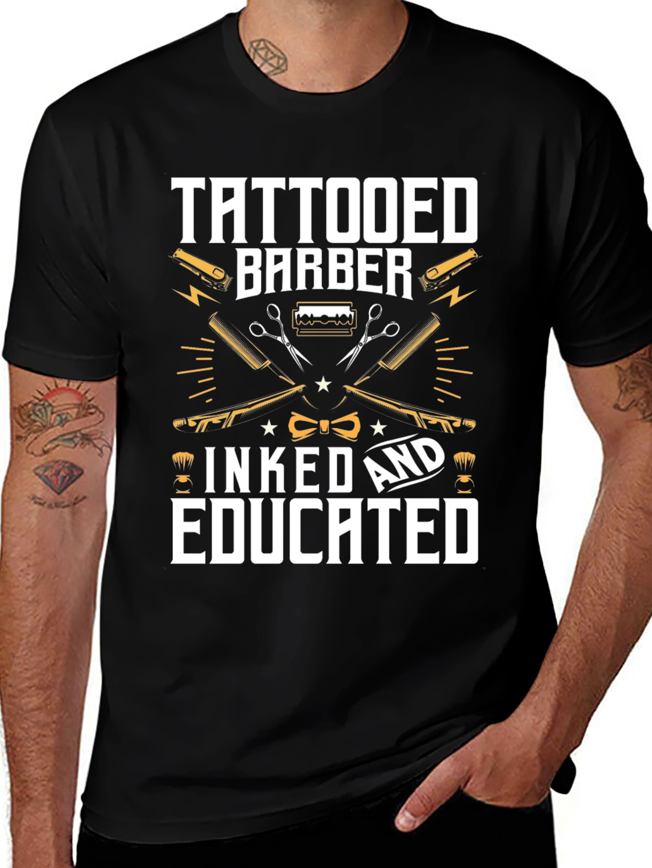 Tattooed Barber T-Shirt - Inked & Educated