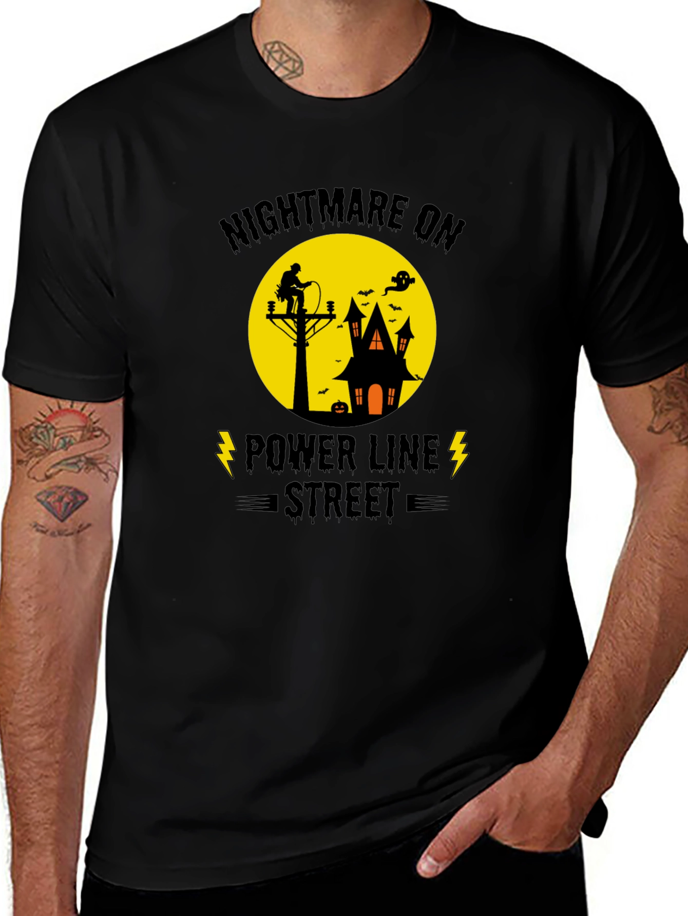 Variant 13 of Nightmare on Power Line Street Halloween T-Shirt